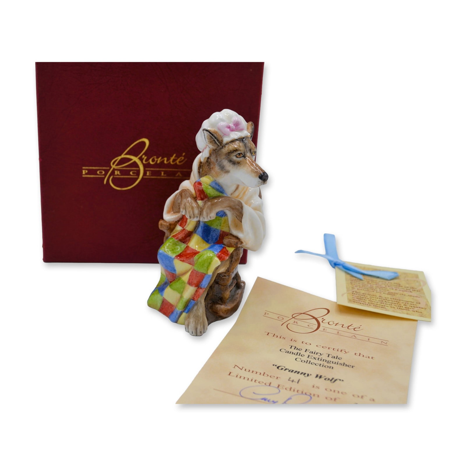 Bronte Porcelain LE Granny Wolf Candle Extinguisher, English Fine Bone China, 2013, COA W/Box (1 of 7)