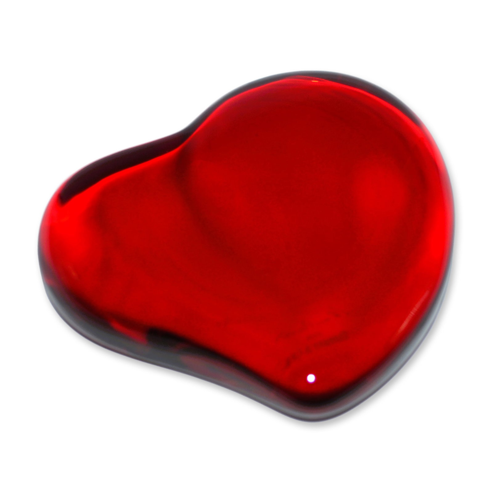 Tiffany & Company By Elsa Peretti The Red Heart Crystal Paperweight, Signed: Elsa Peretti, Artist for Tiffany & Company featuring The Red Heart Crystal Paperweight, Vintage. Hand designed by celebrated artist Elsa Peretti, this beautiful Red Crystal Paperweight is shaped in th