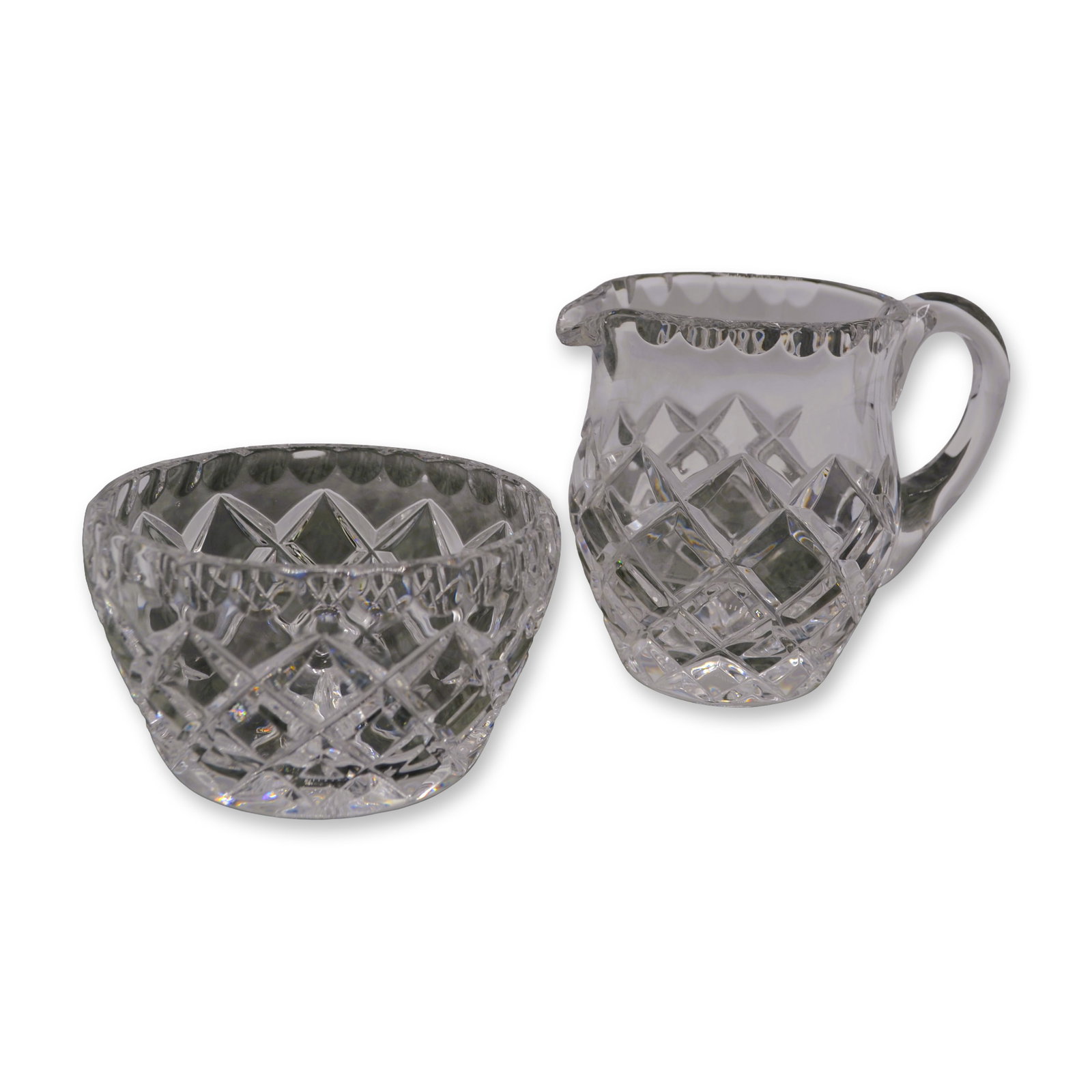 2Pc Ceska Czech Cut Crystal Sugar And Creamer, 1982 (1 of 4)