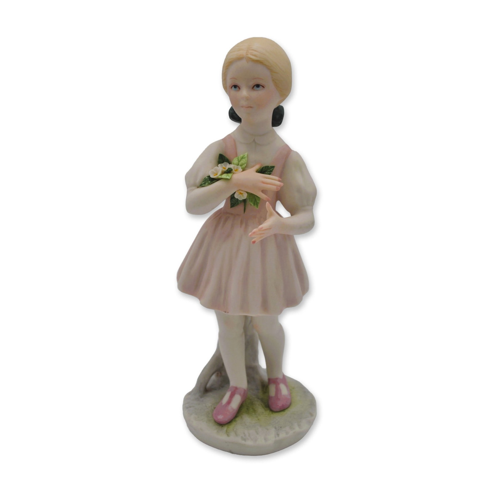 Cybis Porcelain Figurine Heidi, 1966: Bisque Porcelain Decorated, hand created, hand painted by the Artisans of the Cybis Studio in Trenton, NJ, USA. Featuring the Sculpture of "Heidi" from the Children to Cherish Collection. Hallmark: 43