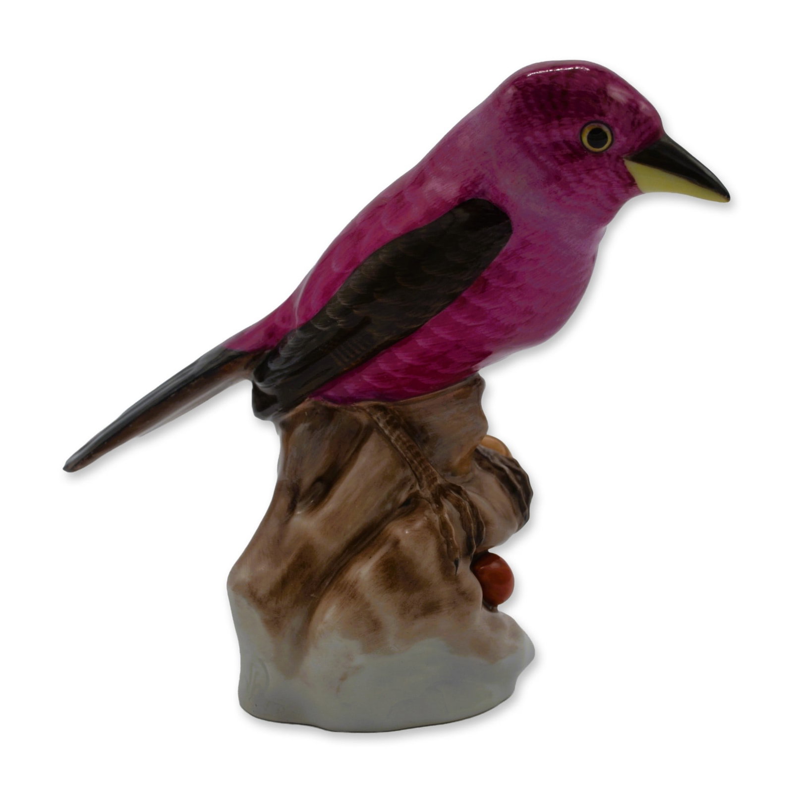 Herend Porcelain Sculpture Purple Finch Bird, Glazed, Vintage (1 of 4)