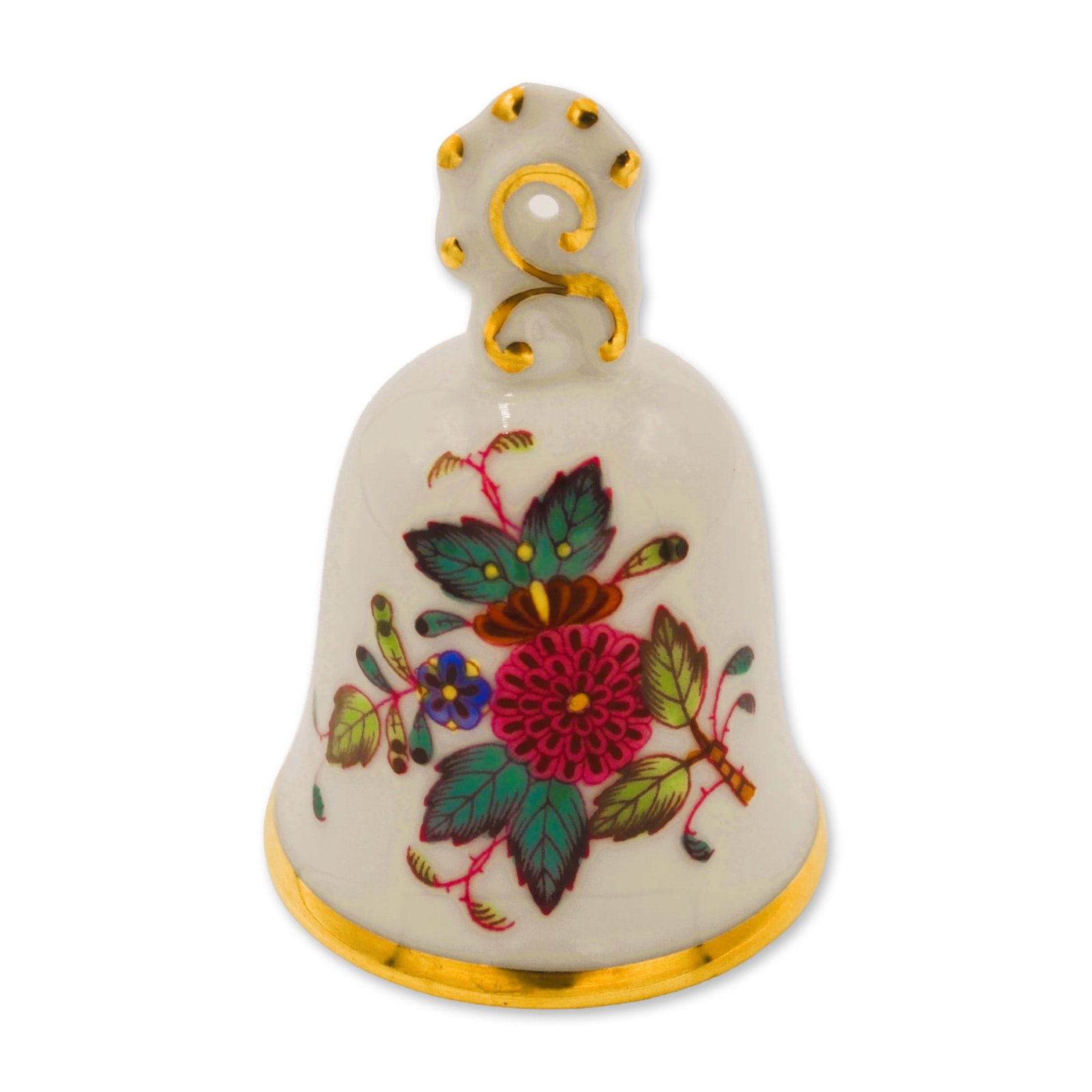 Herend Porcelain 1st Club Membership Guild Mini Bell, Queen Victoria, 1998: Herend Porcelain 1st Club Membership Guild Bell, 1998, Hand created, hand painted, glazed decorated porcelain by the Artisans of the Herend Porcelain Studios in Hungary. Introduced in 1998, the First 