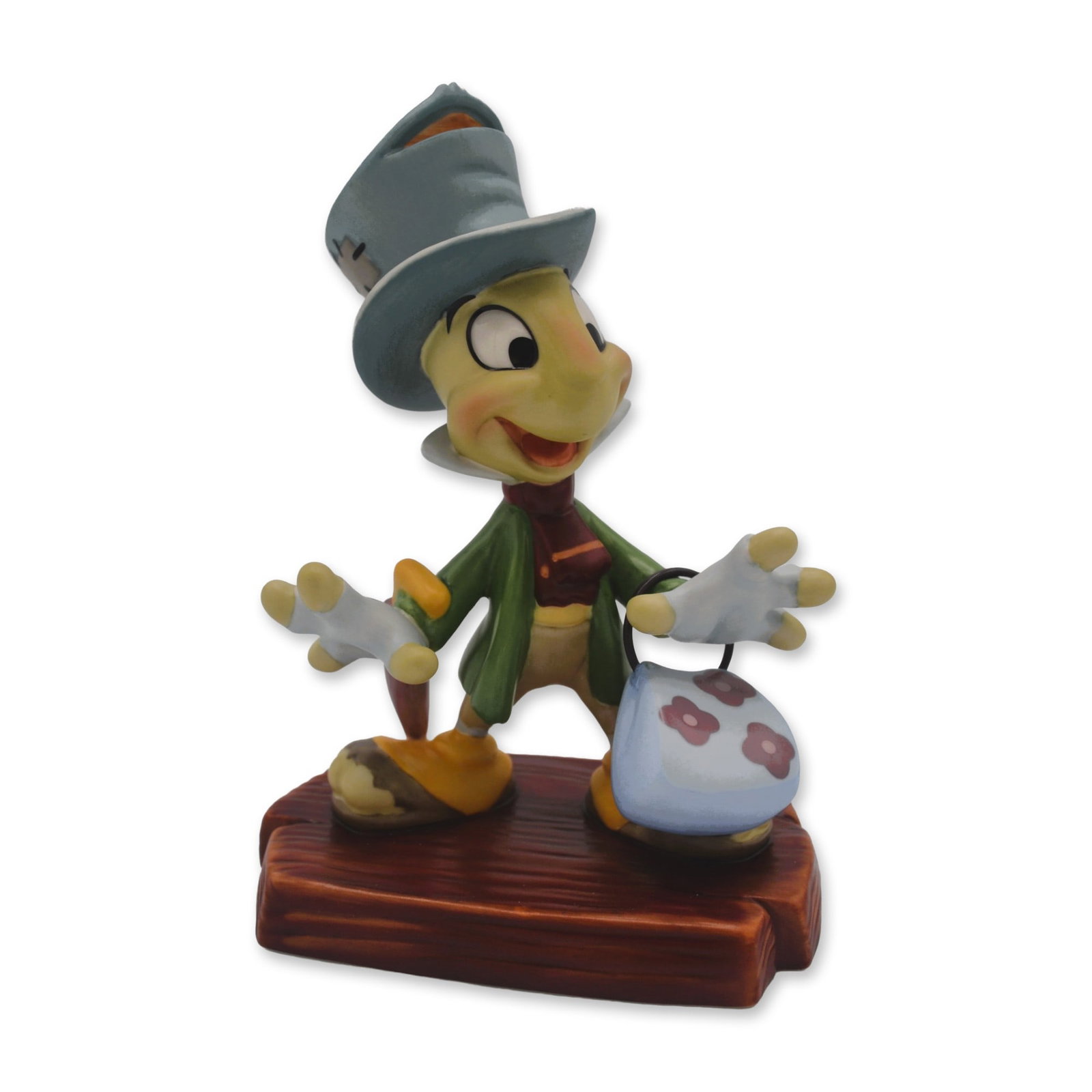 Classics Walt Disney Pinocchio I Made Myself At Home, Jiminy Cricket Sculpture, Collectors Society,: Bisque Porcelain Decorated, this sculpture was created through the collaborative efforts of the animators and other artists of The Walt Disney Studios, using the same principles applied to classic Dis
