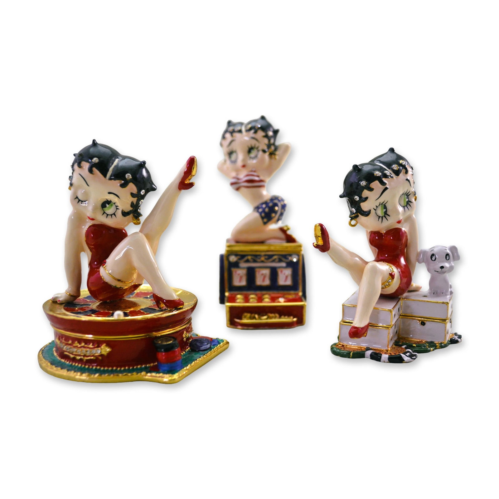 3Pc Betty Boop Casino Collection Figurine Trinket Boxes, 2006 (1 of 4)