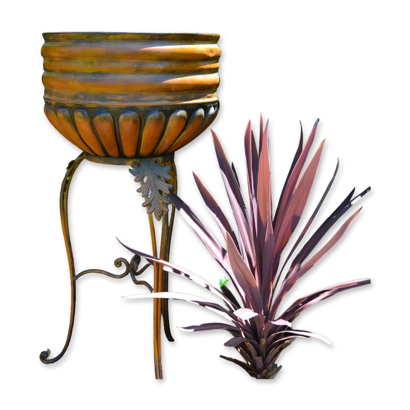 McCann Rust Iron Planter On Rust Iron W/Turned Legs, 1990 (1 of 4)