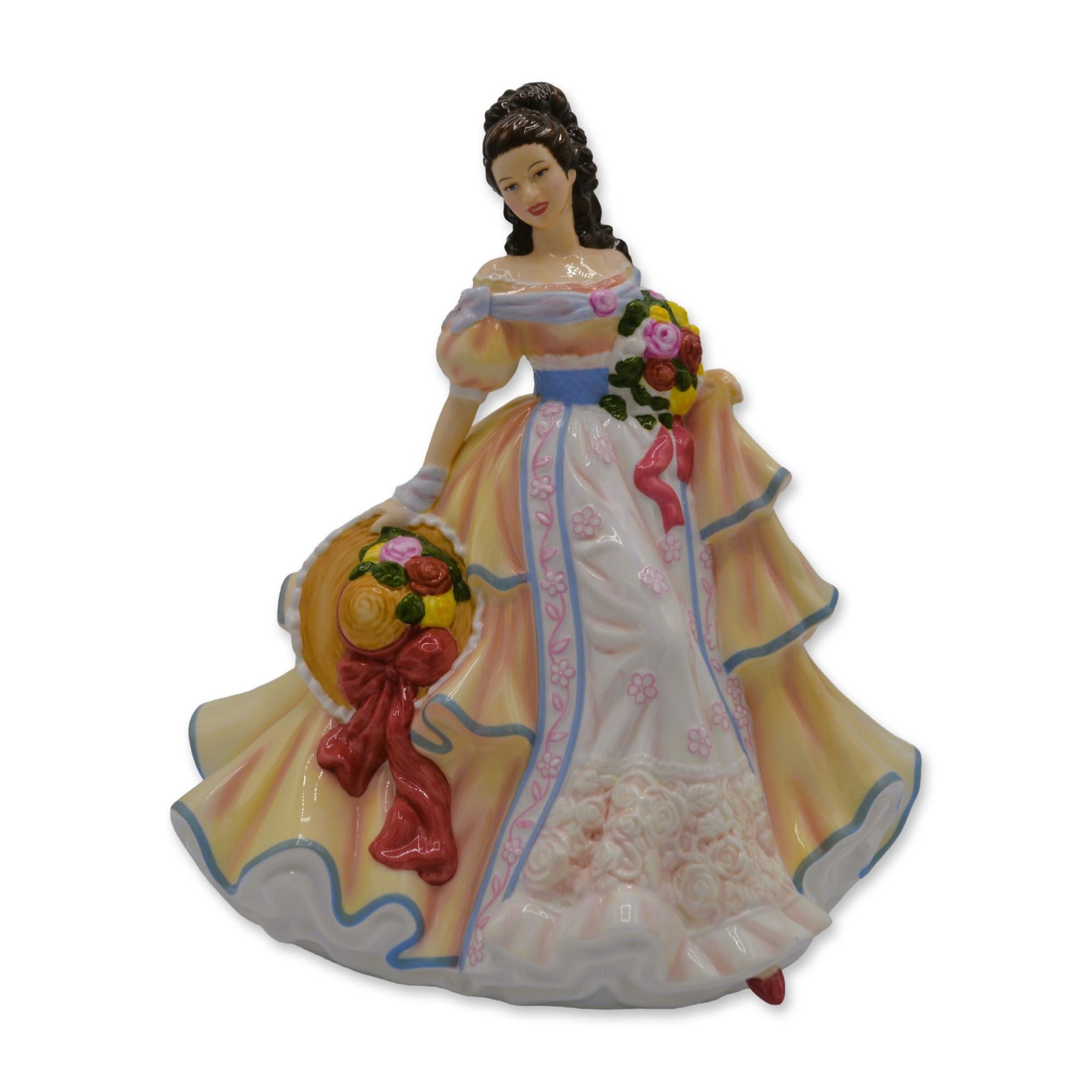 Royal Doulton Porcelain Pretty Ladies Summer's Belle Figurine HN 5107, 2007: Royal Doulton Porcelain Pretty Ladies Summer's Belle, Figurine, HN 5107. Hand created, hand painted, Glazed, Bone China Decorated by the Artists of the Royal Doulton Studios in England, UK. Introduced