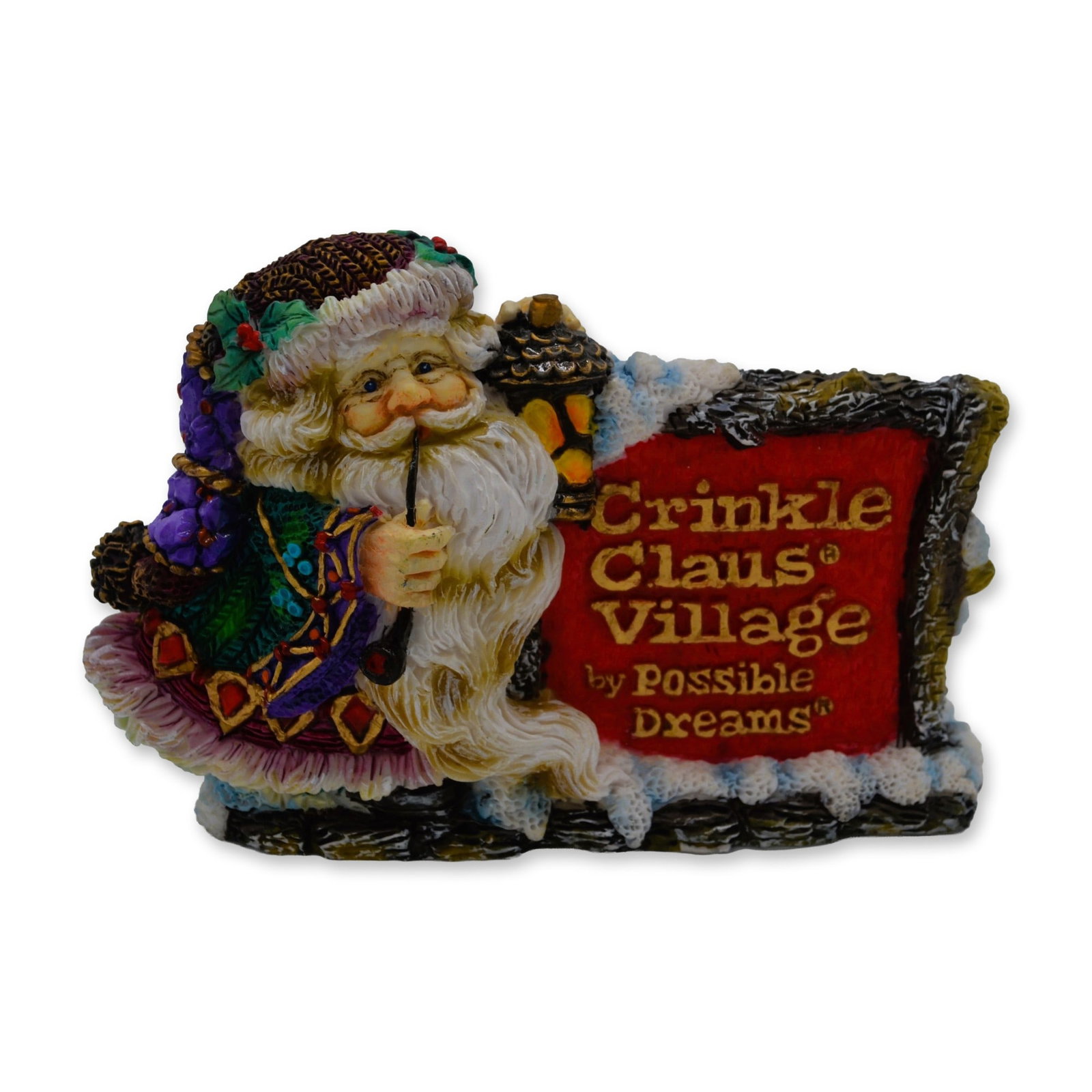 Possible Dreams Crinkle Claus Display Figurine, 1997: Hand crafted, hand painted by the Artists of Possible Dreams, Ltd., featuring the Retired Crinkle Claus Display Figurine. Introduced: 1997. Design Number: 965006. Cold Cast. Collector's can't get enou