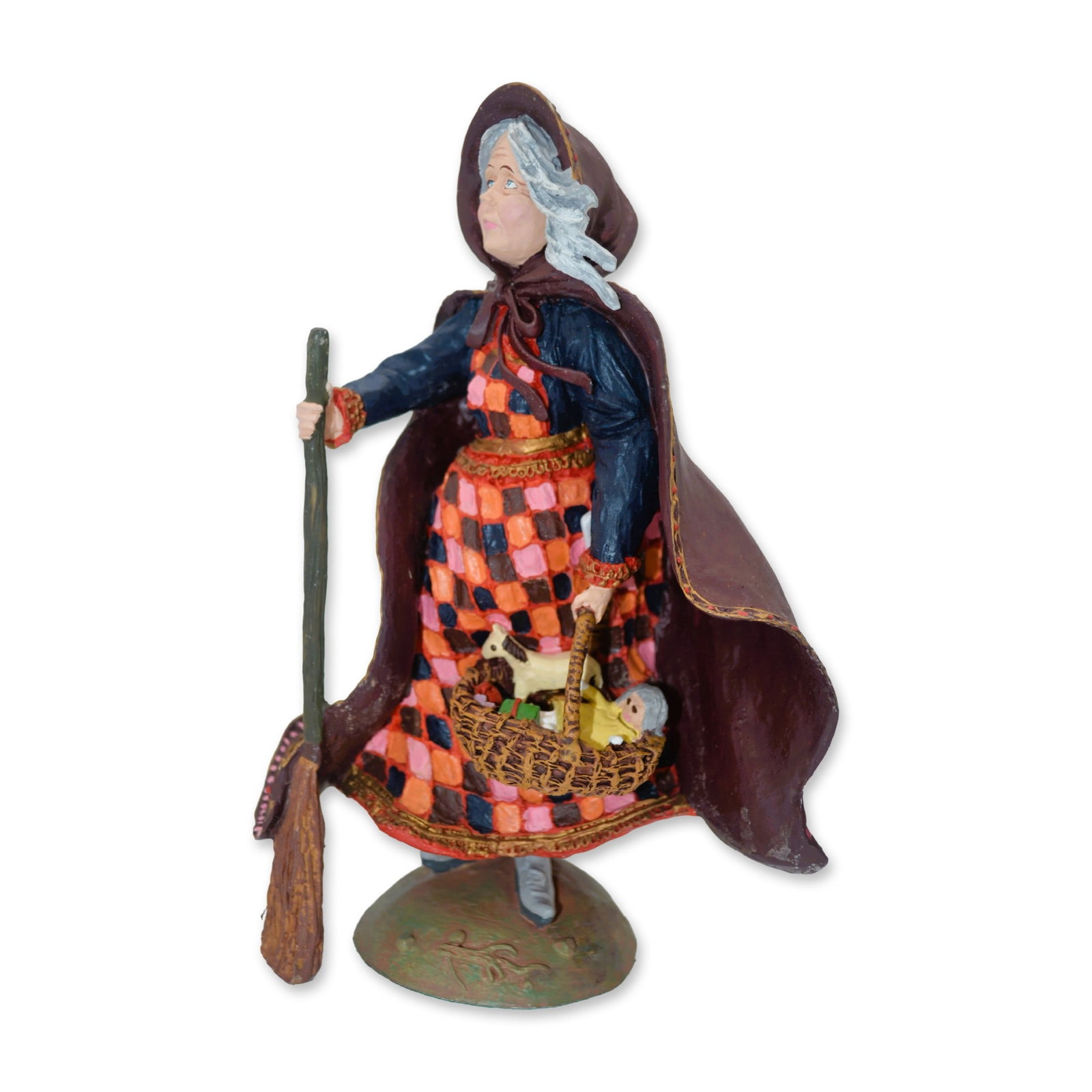 Duncan Royale LE History of Santa I "Befana" Figurine, 1983: Befana Santa Figurine. History of Santa I Collection By Duncan Royale. Manufacturer: M. E. Duncan Co. Fullerton, CA, USA. Year: 1983. Edition: 10,000. Collectors Edition Series, History of Santa I. Ar