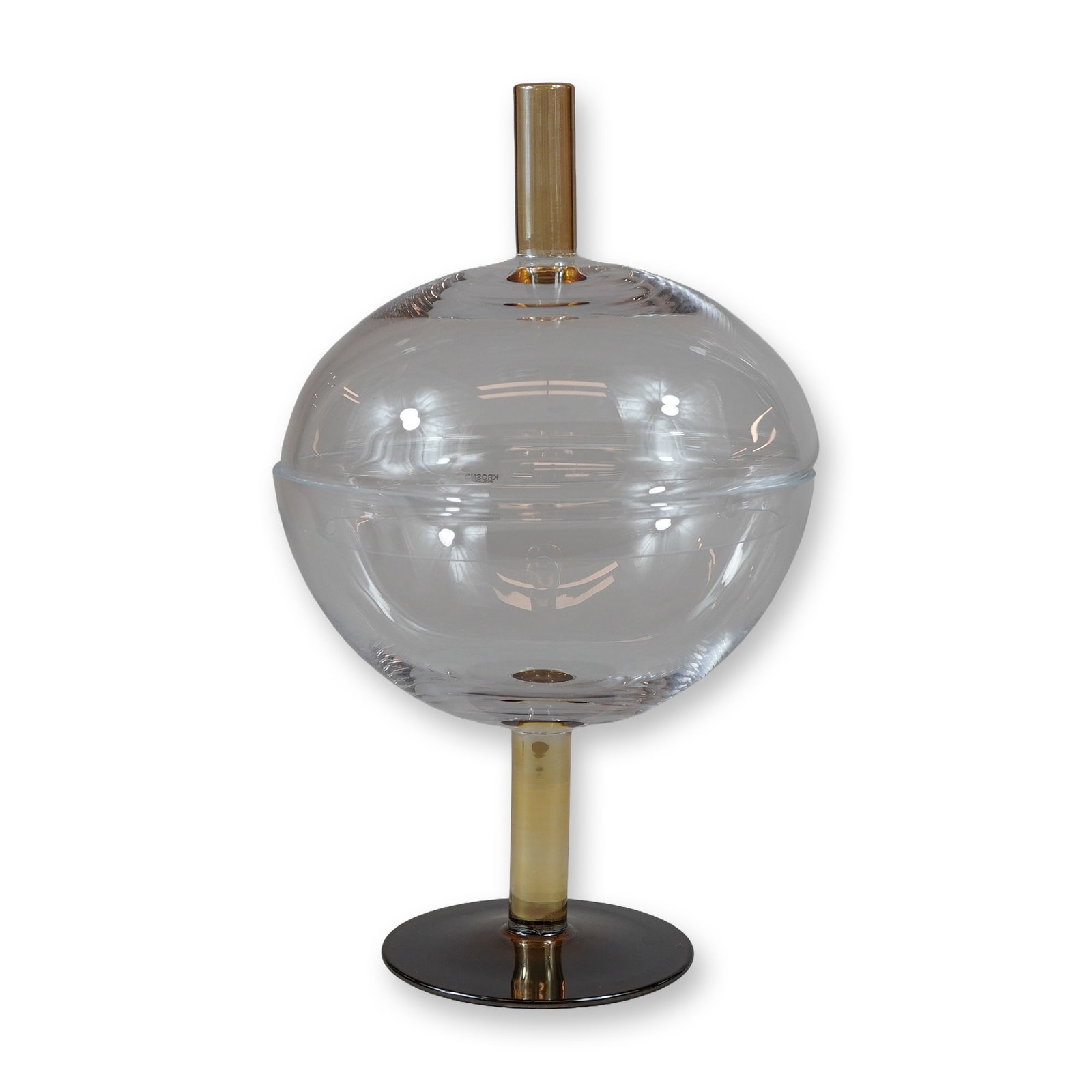 Krosno Poland Gianna Glass Lidded Pedestal Dish (1 of 5)
