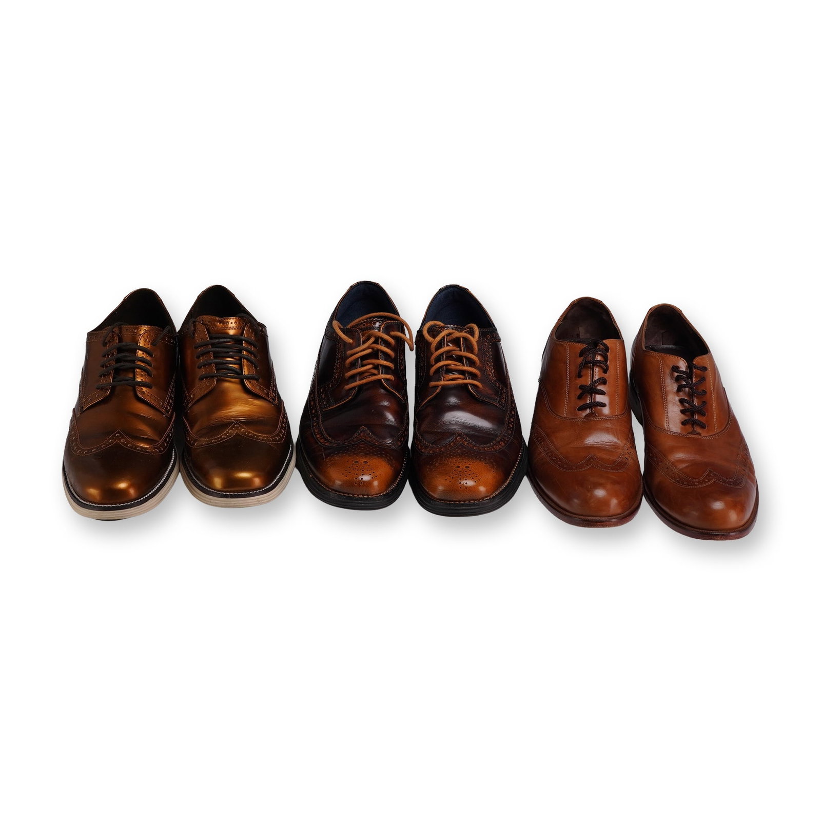 3 Pairs of Cole Haan Leather Wingtip Shoes (1 of 5)