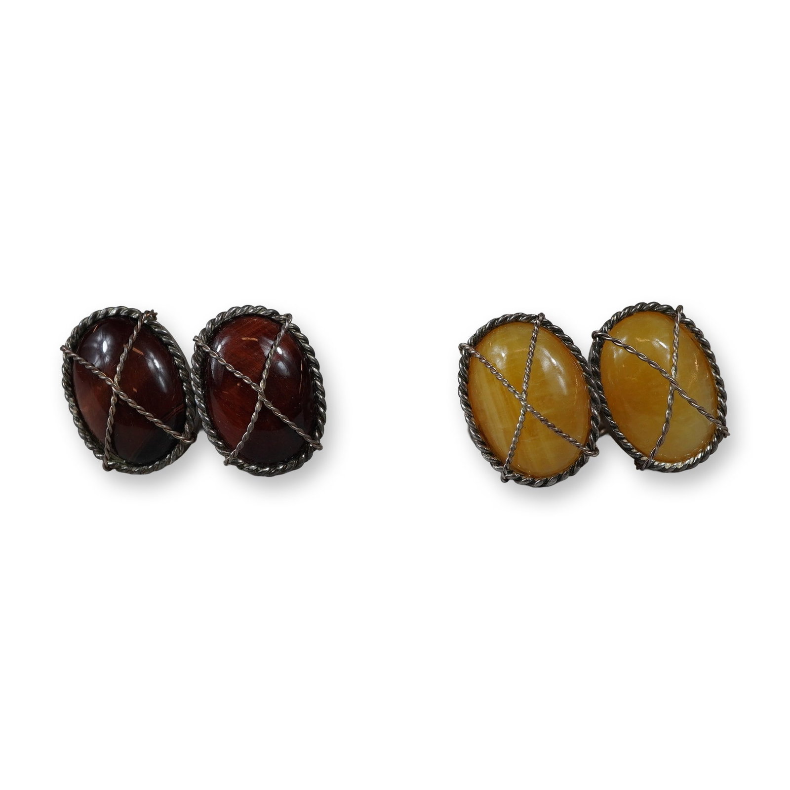 4pc Sterling Silver Gemstone Cufflinks (1 of 4)