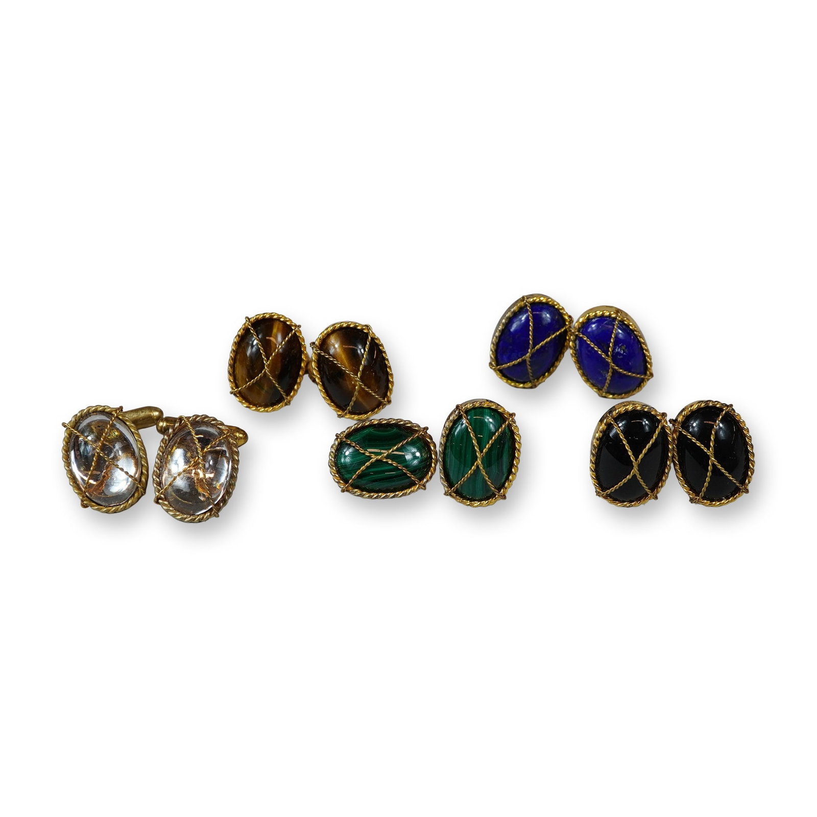 10pc Swank Vermeil Gemstone Cufflinks (1 of 5)