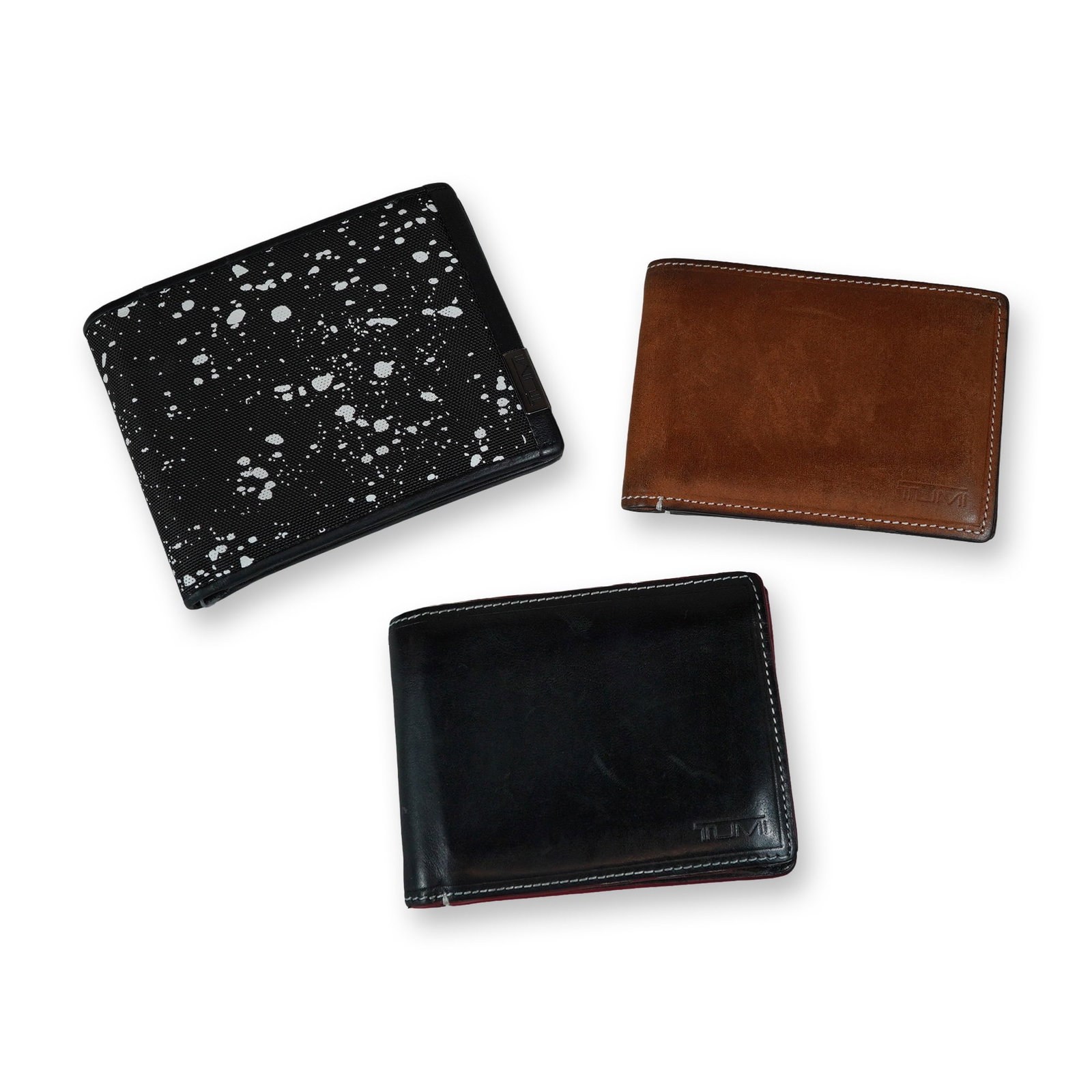 Group of Three Tumi Leather and Canvas Bifold Wallets (1 of 4)
