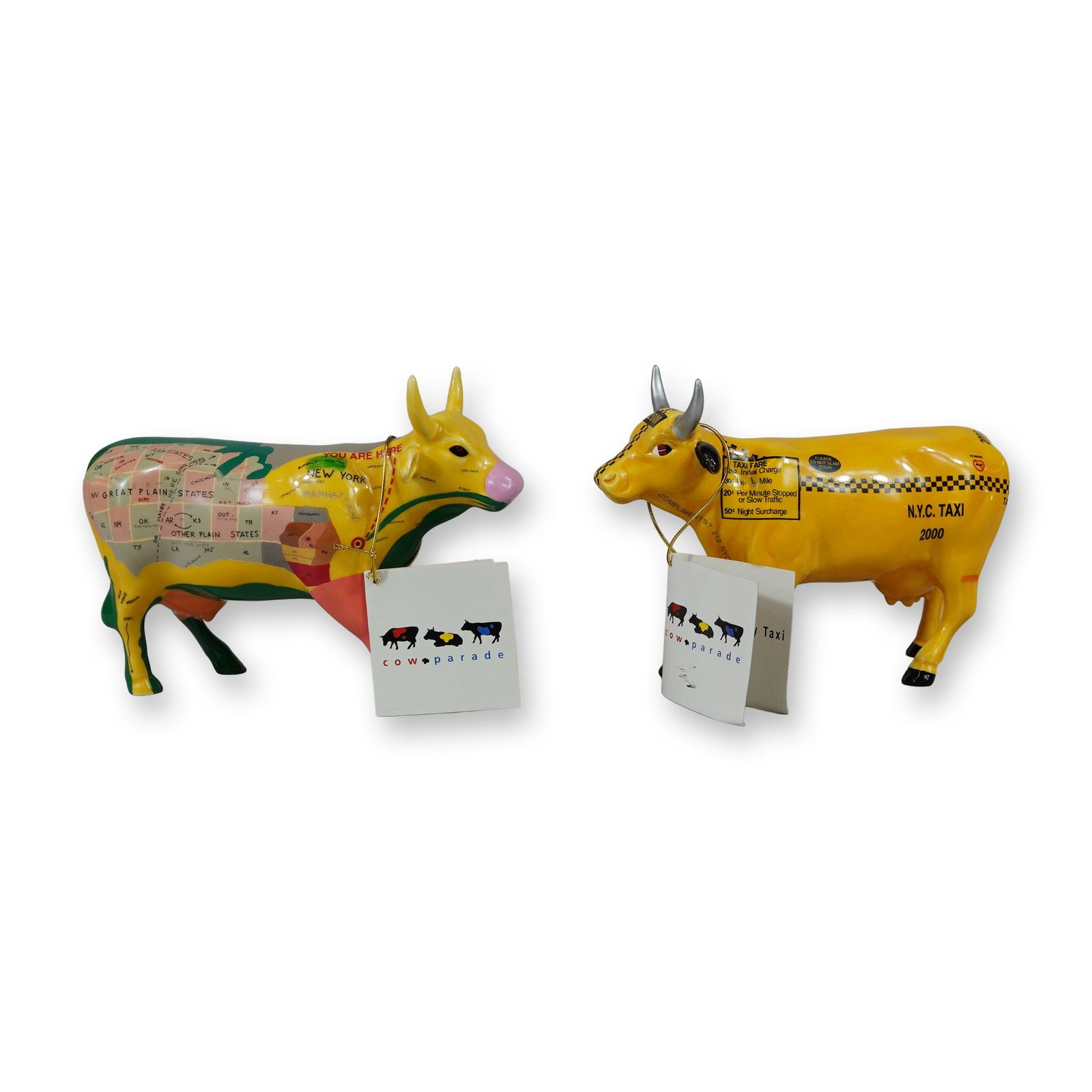 Two Westland CowParade NYC and Map Cow Figurines (1 of 5)