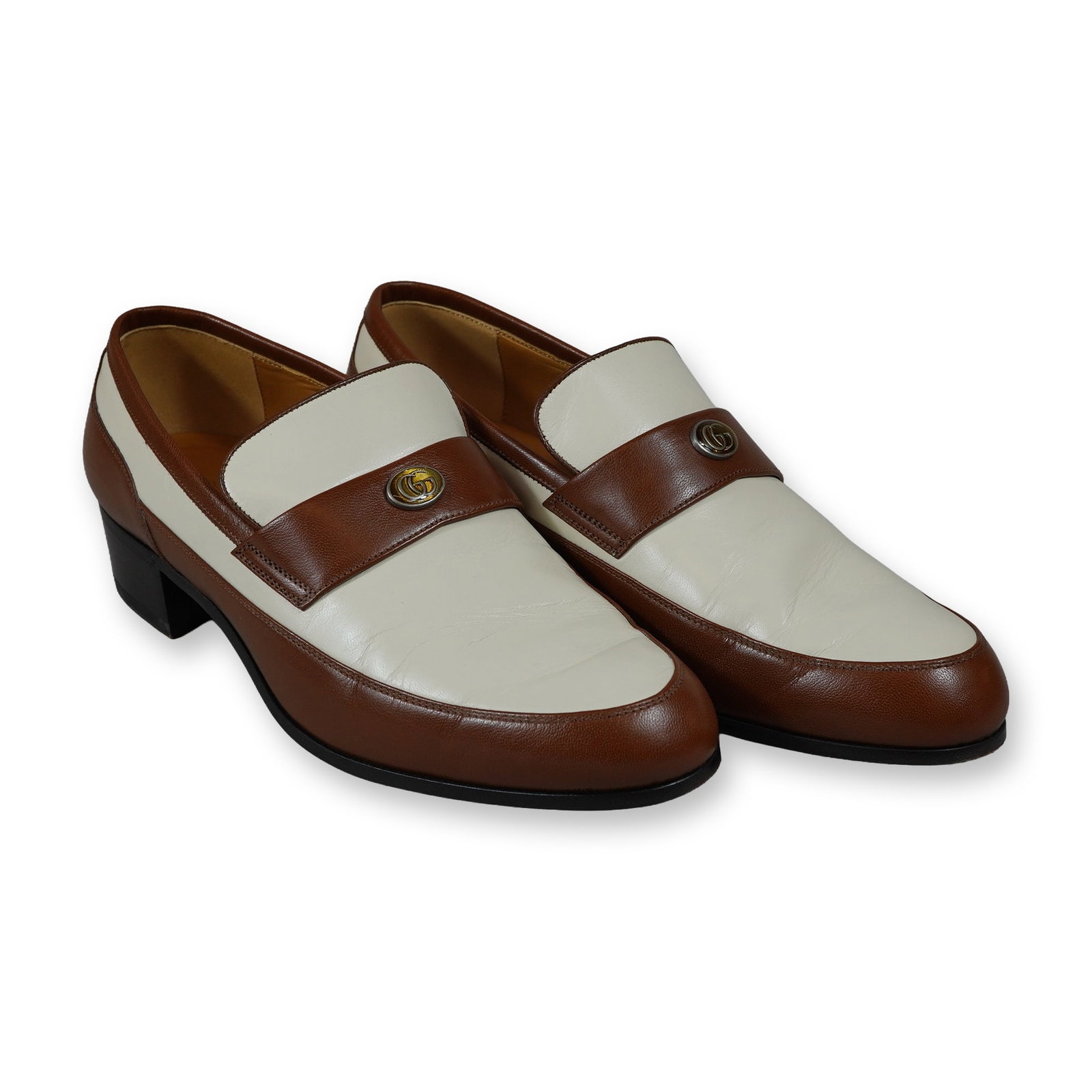 Gucci Two-Tone Leather TEAM Studded Men's Loafers (1 of 9)