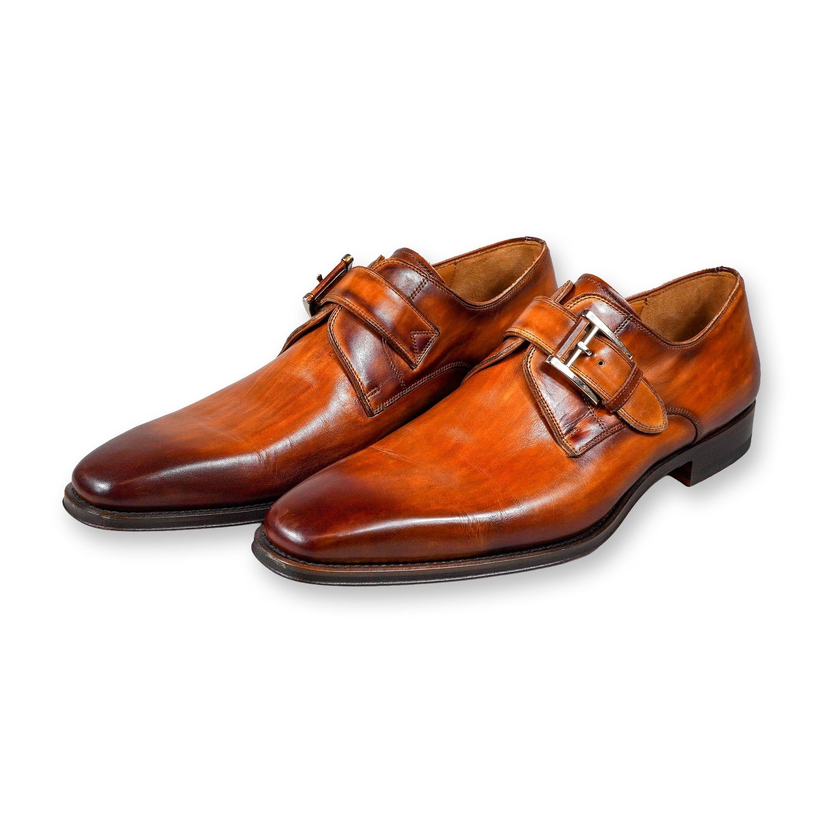 Magnanni Spanish Leather Single Monk Strap Men's Shoes (1 of 6)