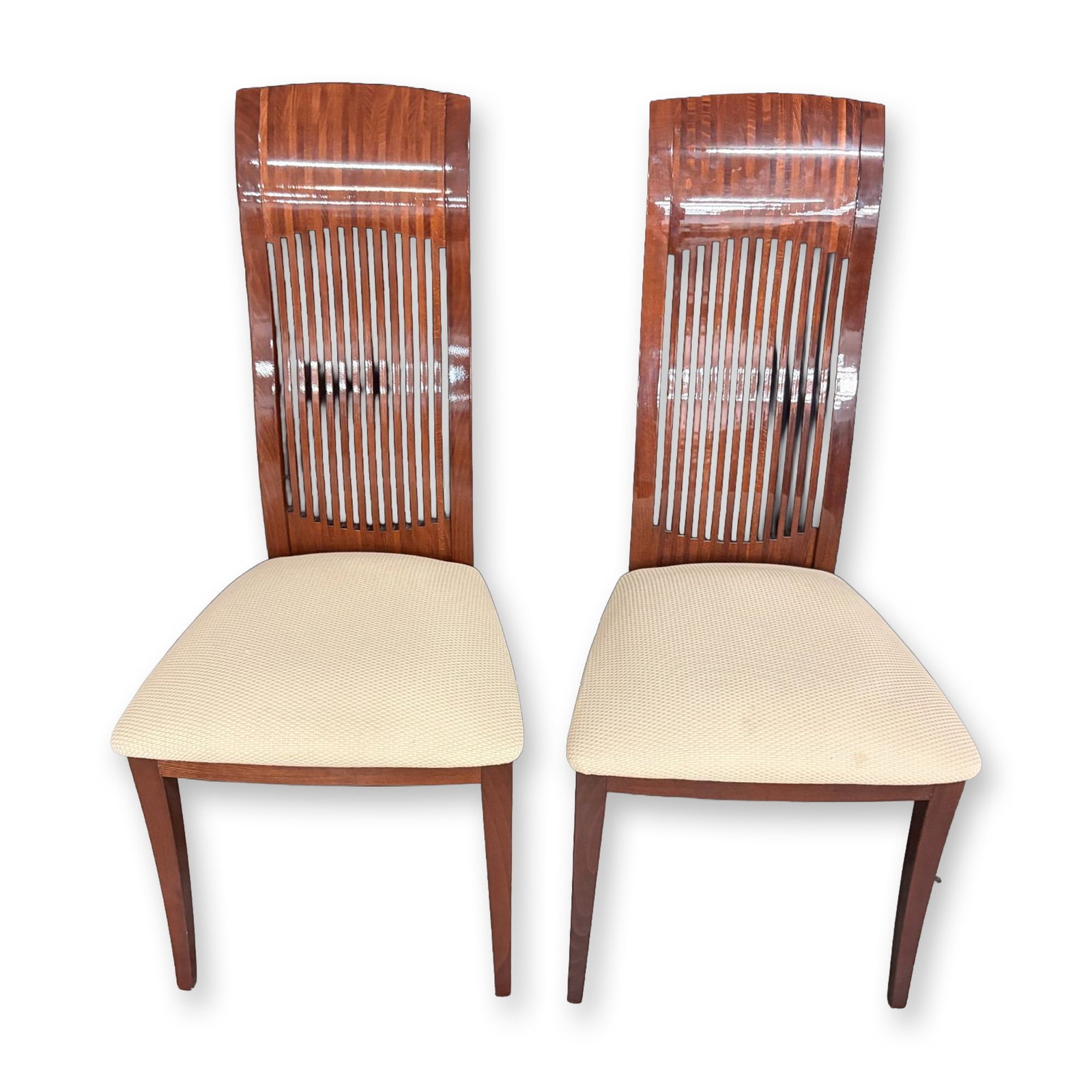 Pair of Costantini Pietro Italian Postmodern Slatted Back Dining Chairs (1 of 9)