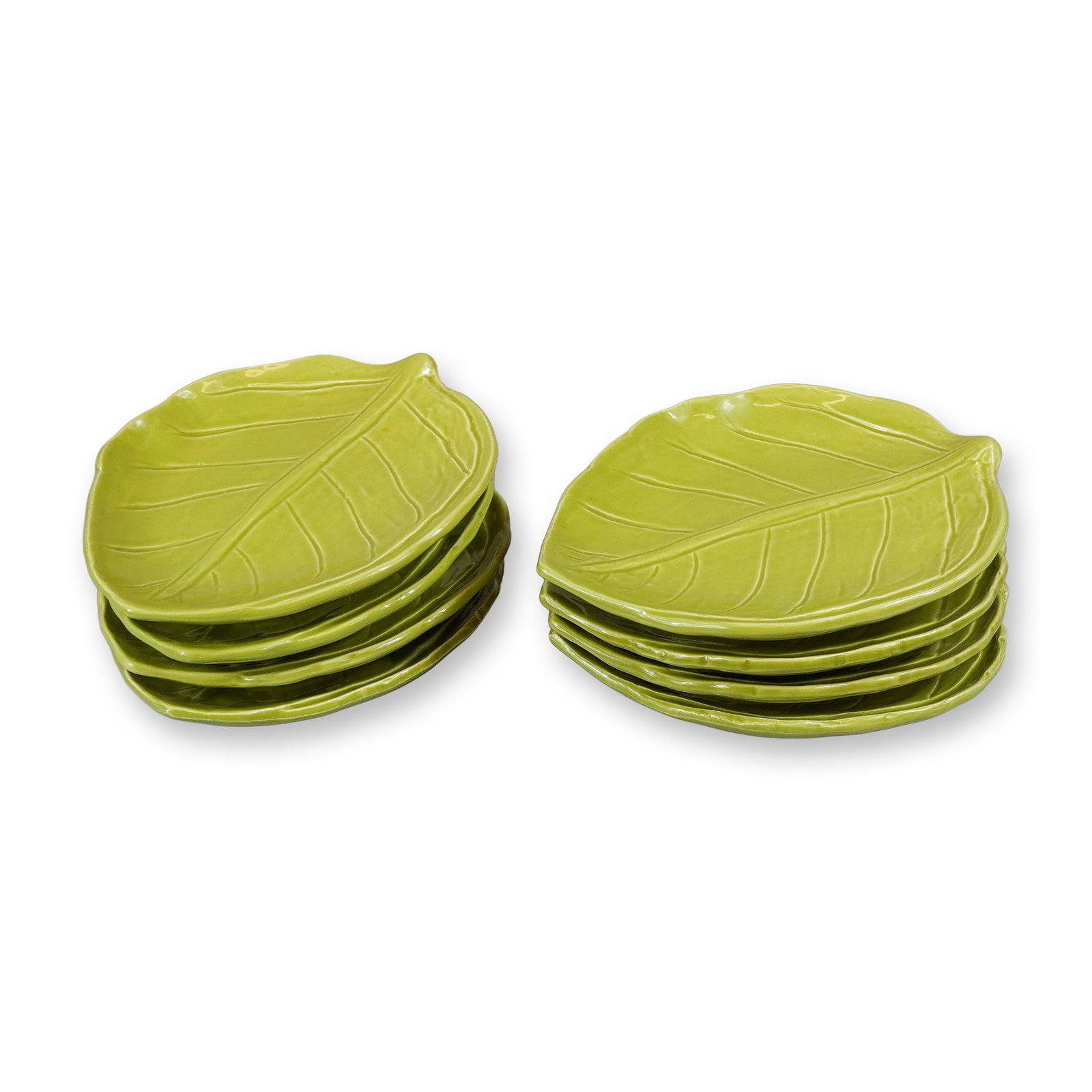 8pc Barbara Eigen Pottery Leaf Plates (1 of 3)