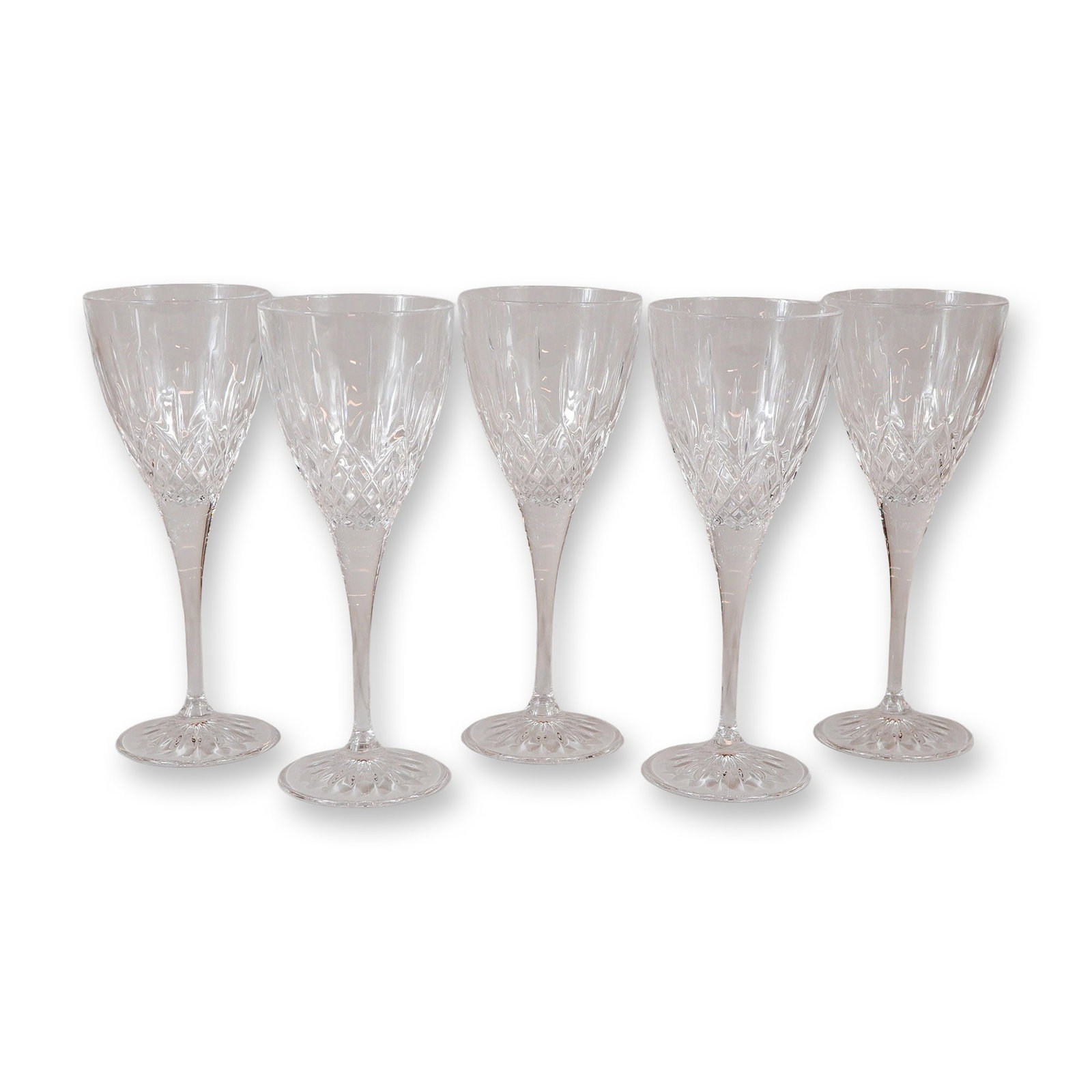 5pc Waterford Style Crystal Wine Glasses (1 of 3)