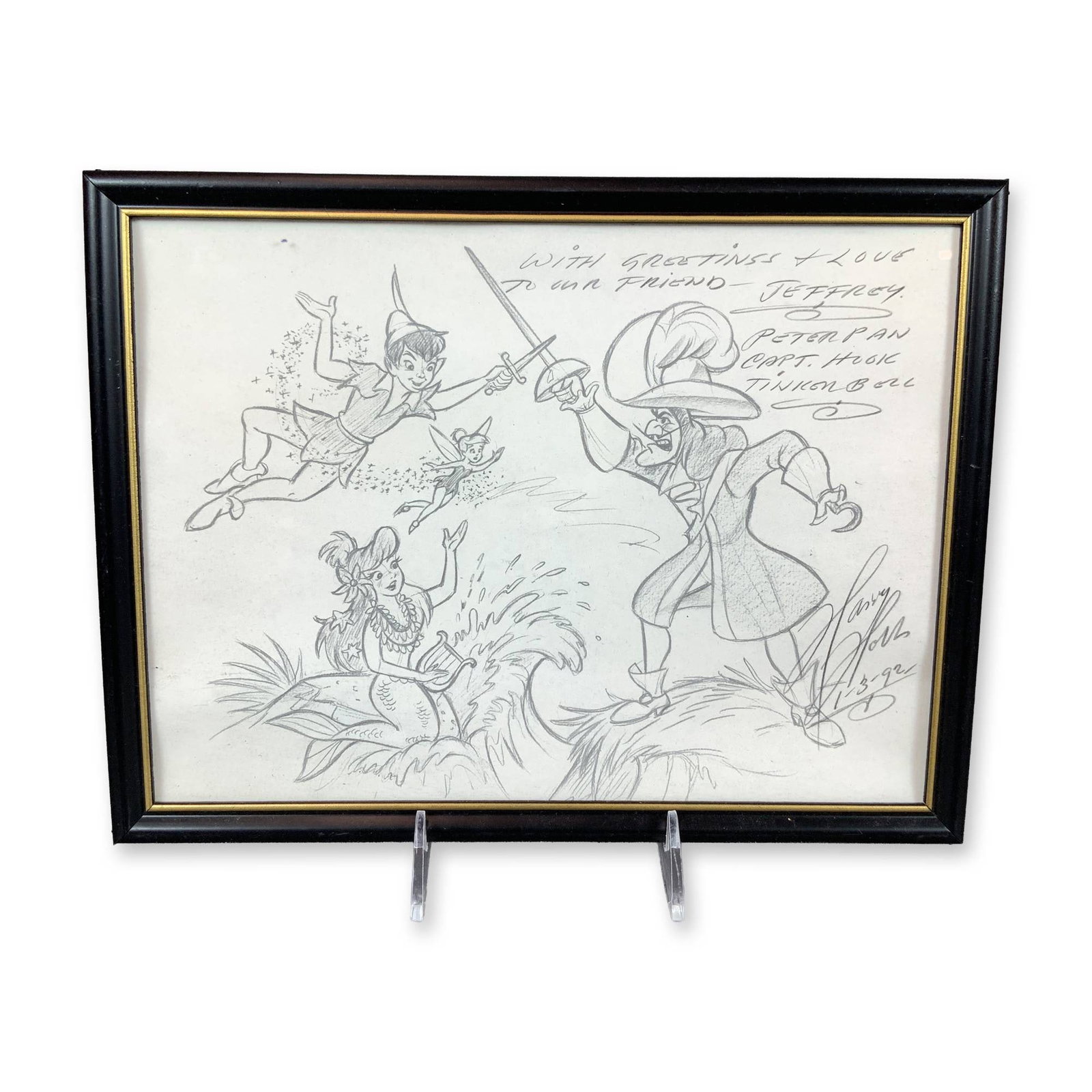 Harry Holt Signed Disney Peter Pan Sketch Print (1 of 3)