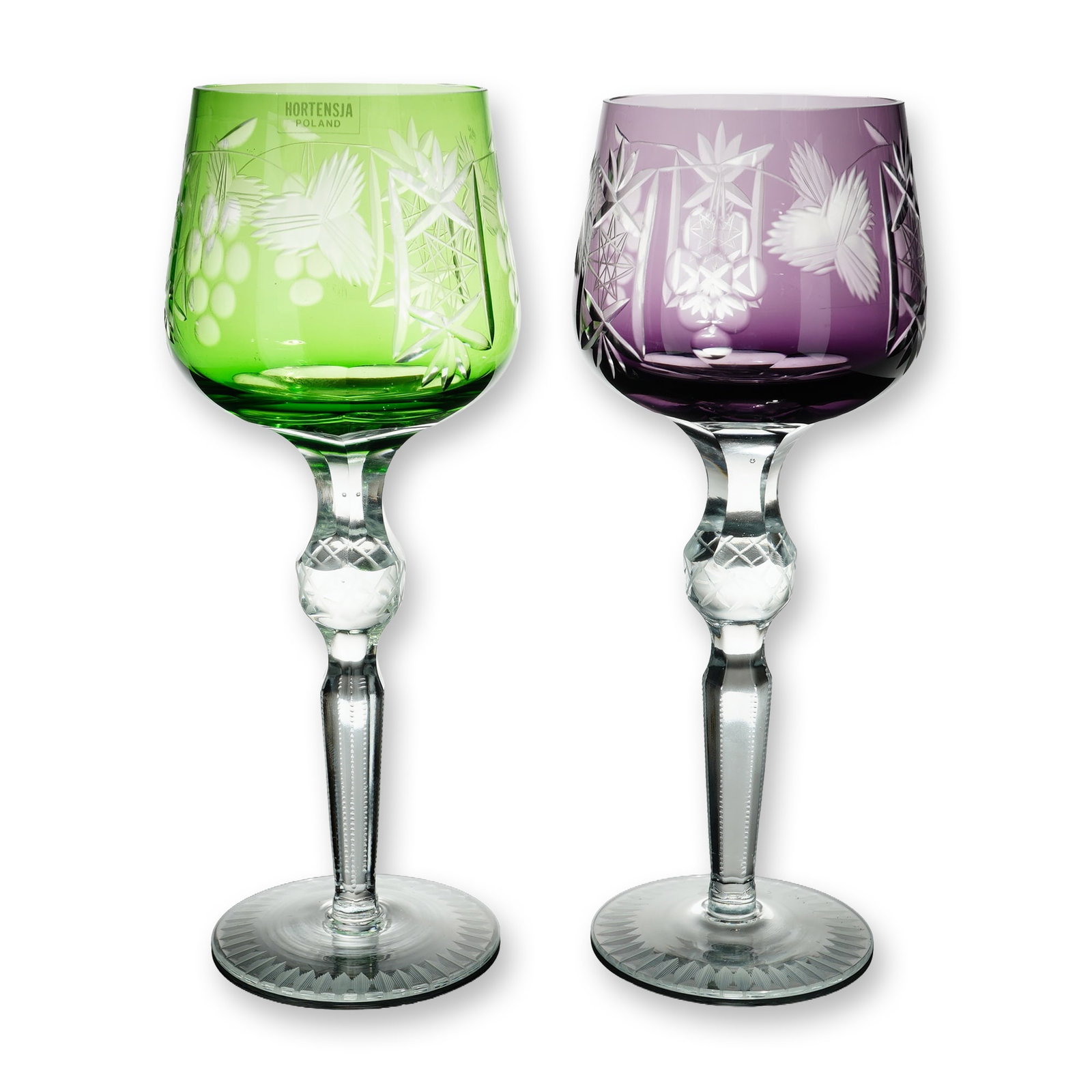 2pc Hortensja Polish Cut to Clear Crystal Hock Glasses (1 of 4)