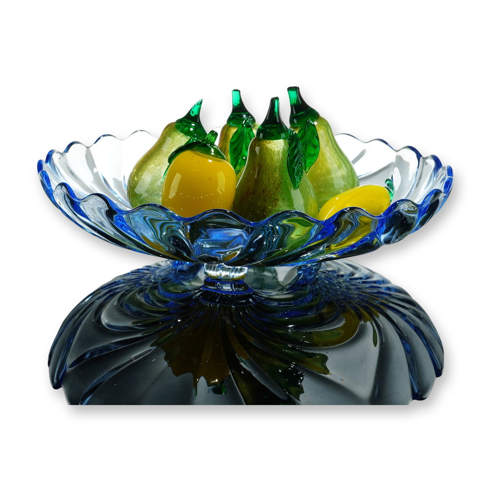 7pc Murano Style Glass Bowl and Fruit Set (1 of 5)