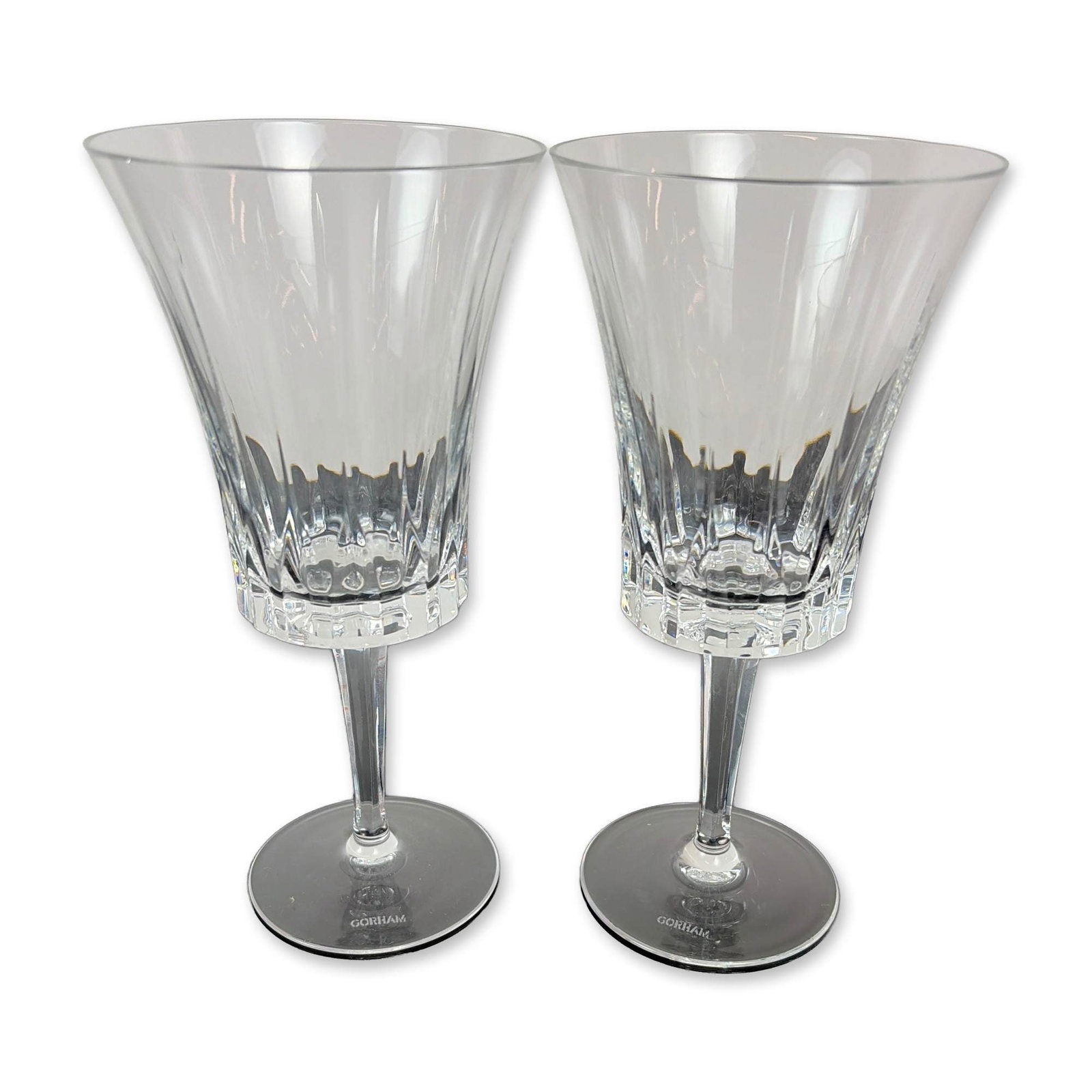Pair of Gorham Richelieu-Rondo Crystal Water Goblet (1 of 2)