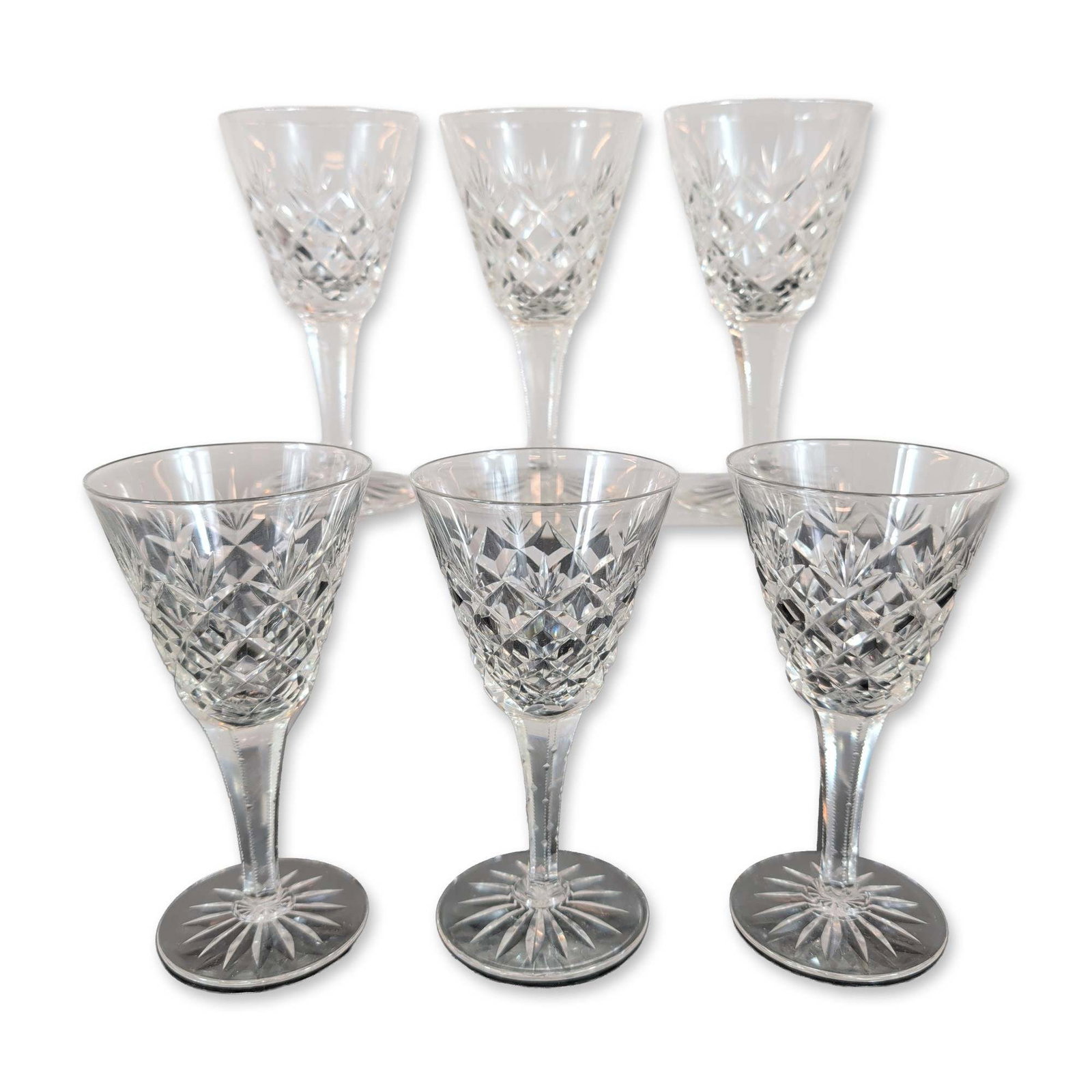 Set of Six Cut Crystal Sherry Glasses (1 of 3)