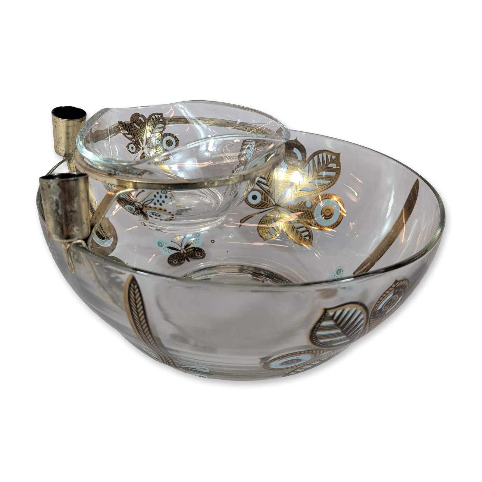 Georges Briard Mid-Century Modern Enameled Glass Chip and Dip Set (1 of 4)