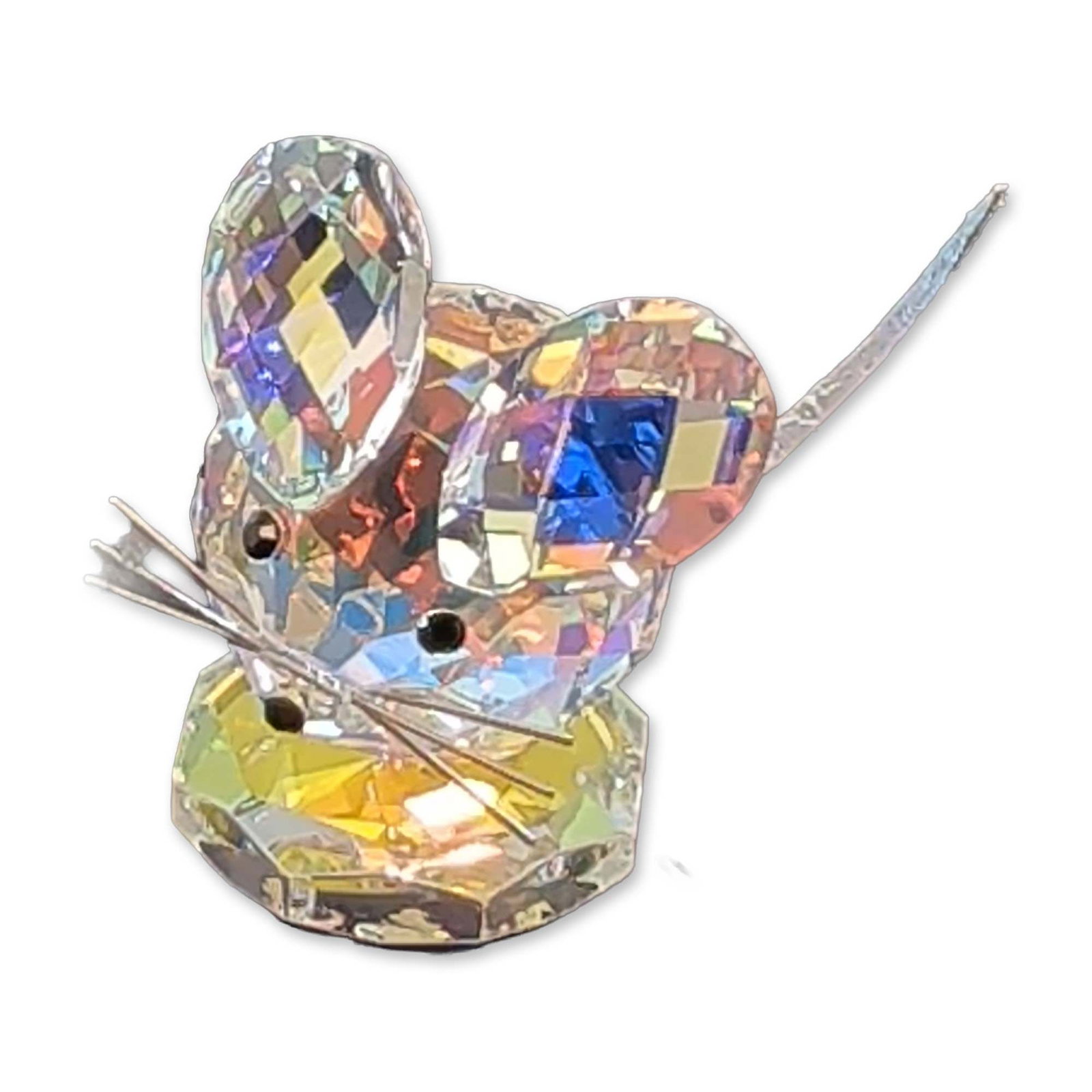 Swarovski Crystal Figurine, Aurora Borealis Mouse (1 of 5)