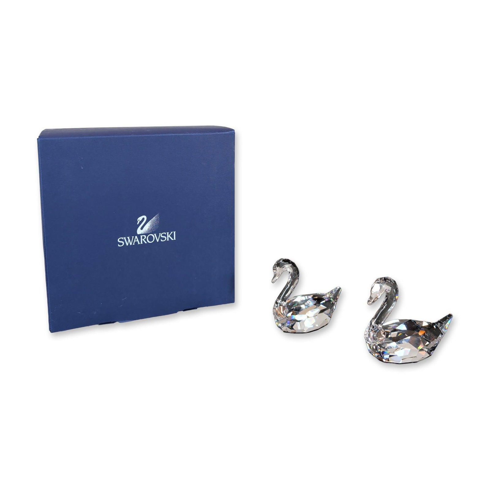 Swarovski Flirting Swans Clear Crystal Figurines (1 of 5)