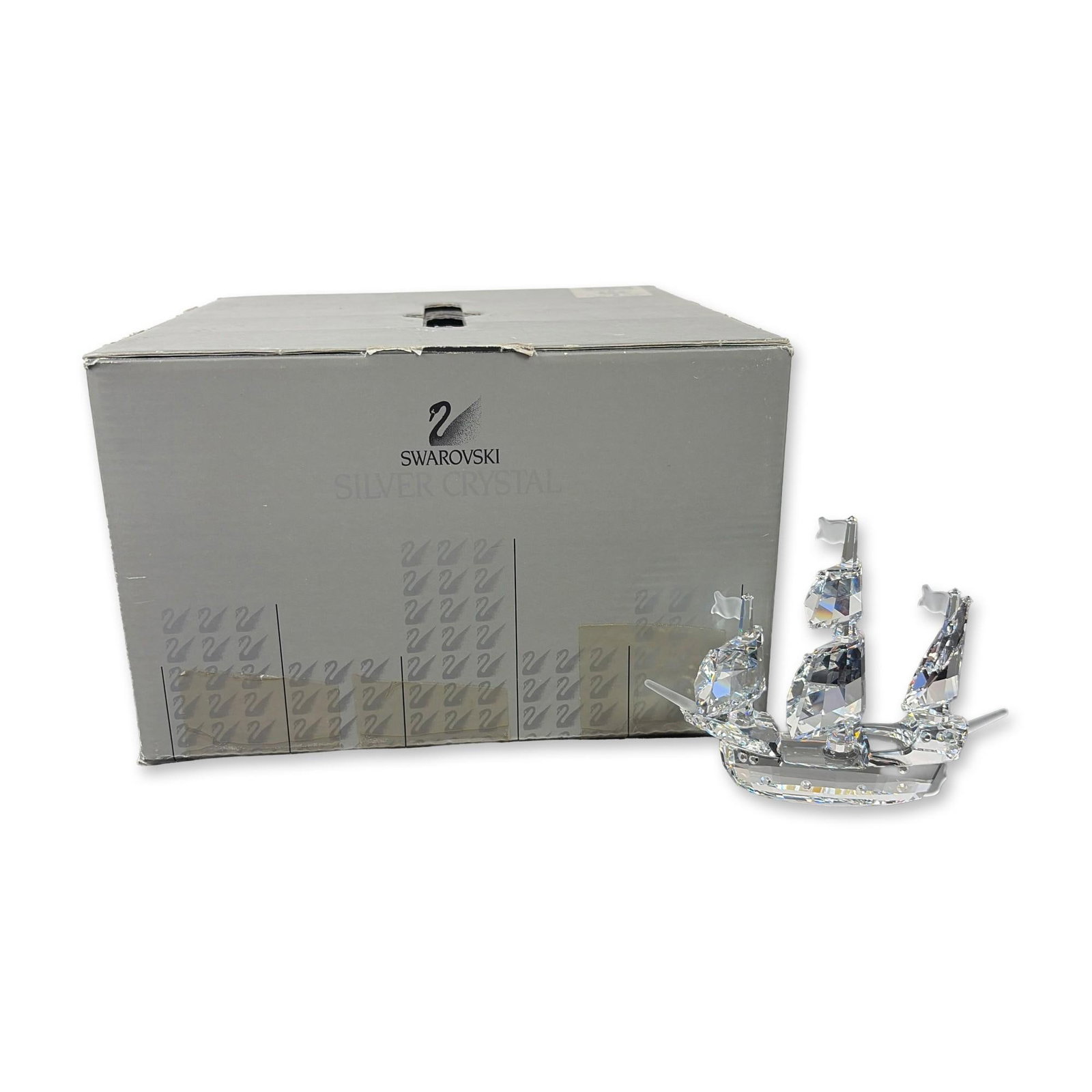 Swarovski Silver Crystal Santa Maria Ship Figurine (1 of 3)
