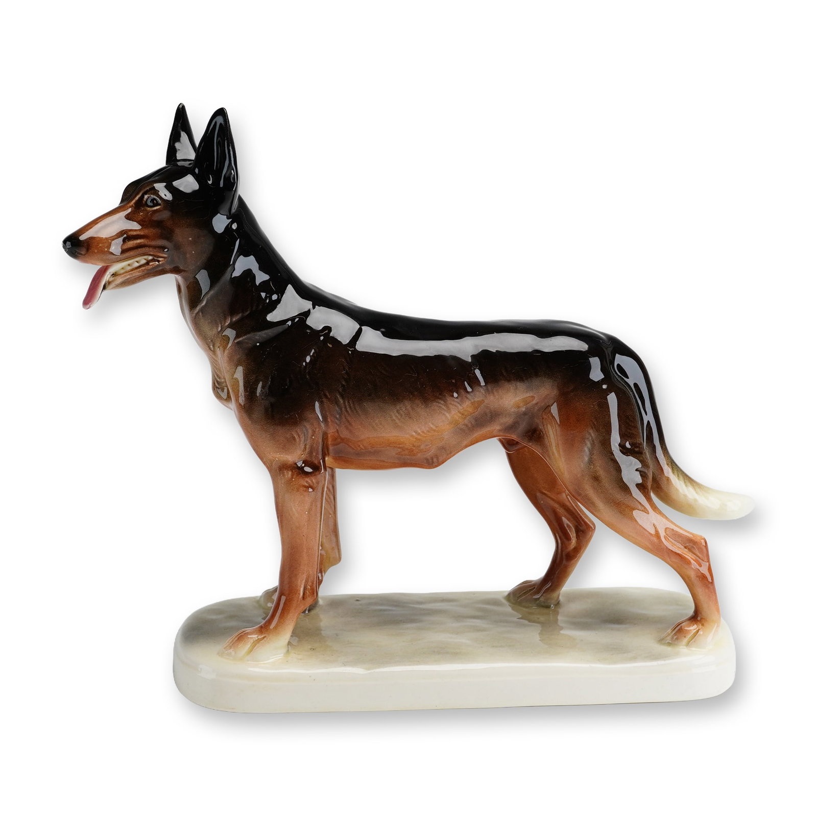 Hertwig & Co. Porcelain German Shepherd Dog Figurine (1 of 4)