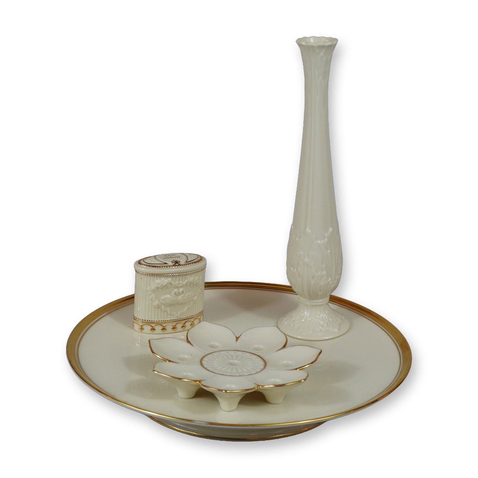 4pc Lenox Ivory Porcelain Tabletop Accessories (1 of 4)