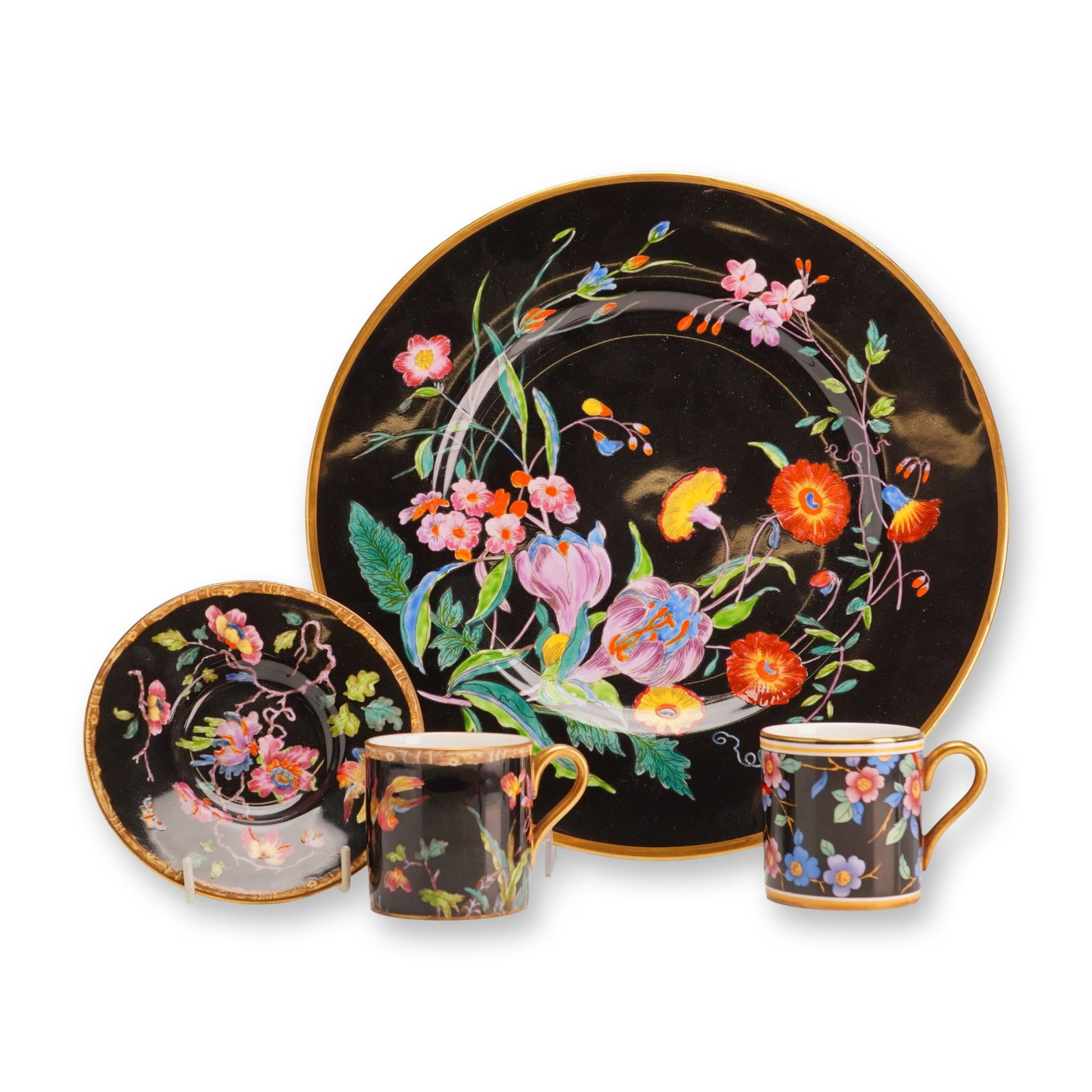 3-piece Wedgwood Collection of Demitasse Cups and Plates, Swallow and Pennethorn Patterns (1 of 3)