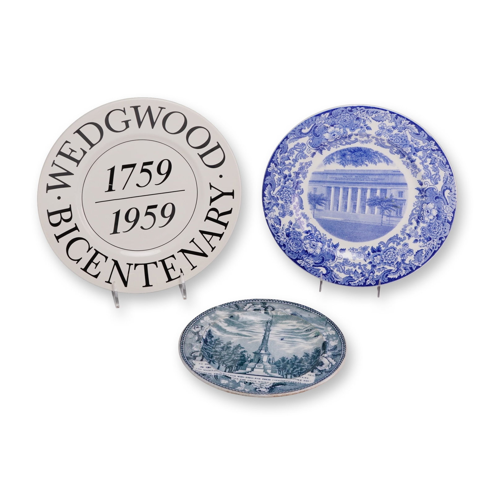 Three Wedgwood Commemorative Earthenware Plates Including Bicentenary and MIT Examples (1 of 3)