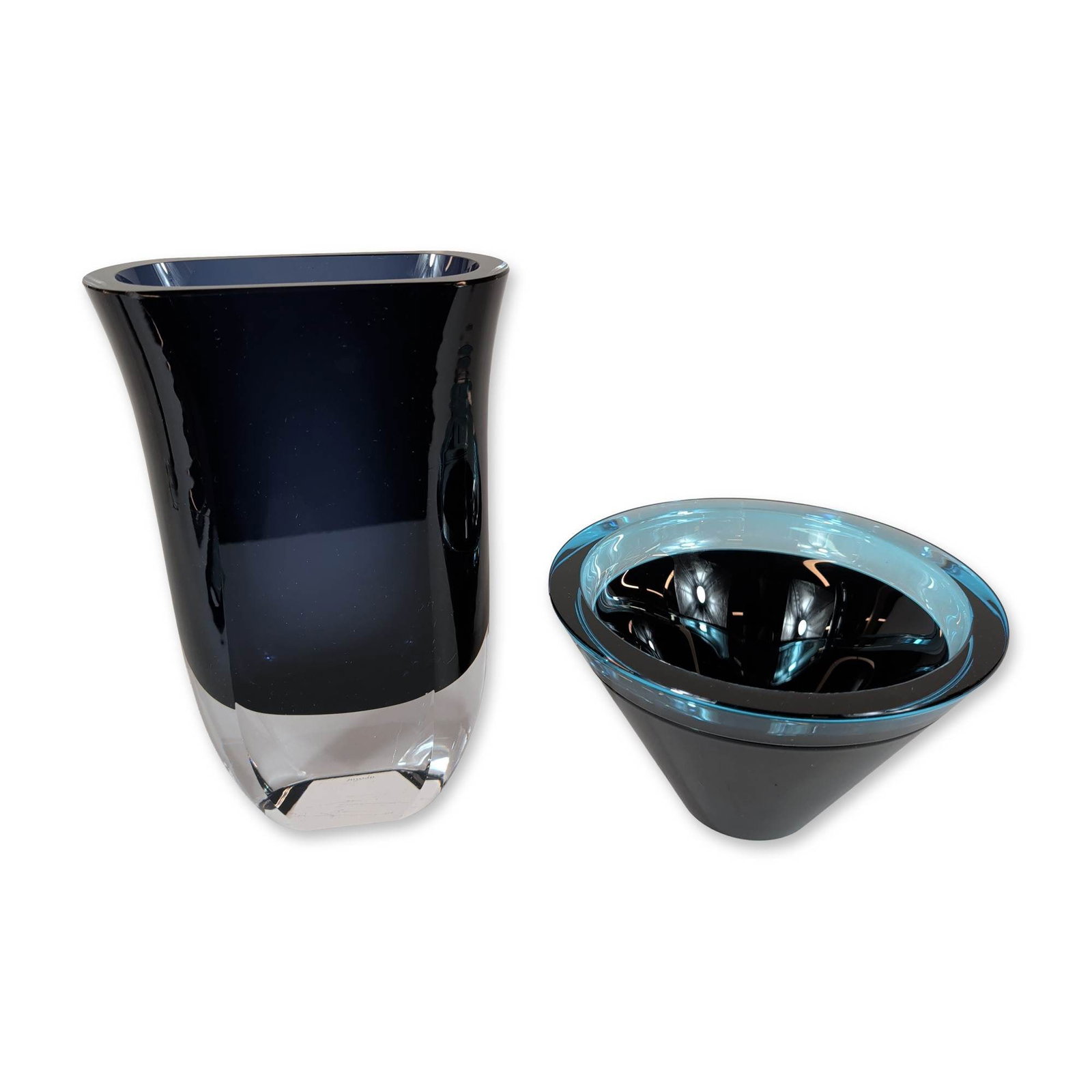 Two Sasaki Modernist Art Glass Vase and Bowl (1 of 4)