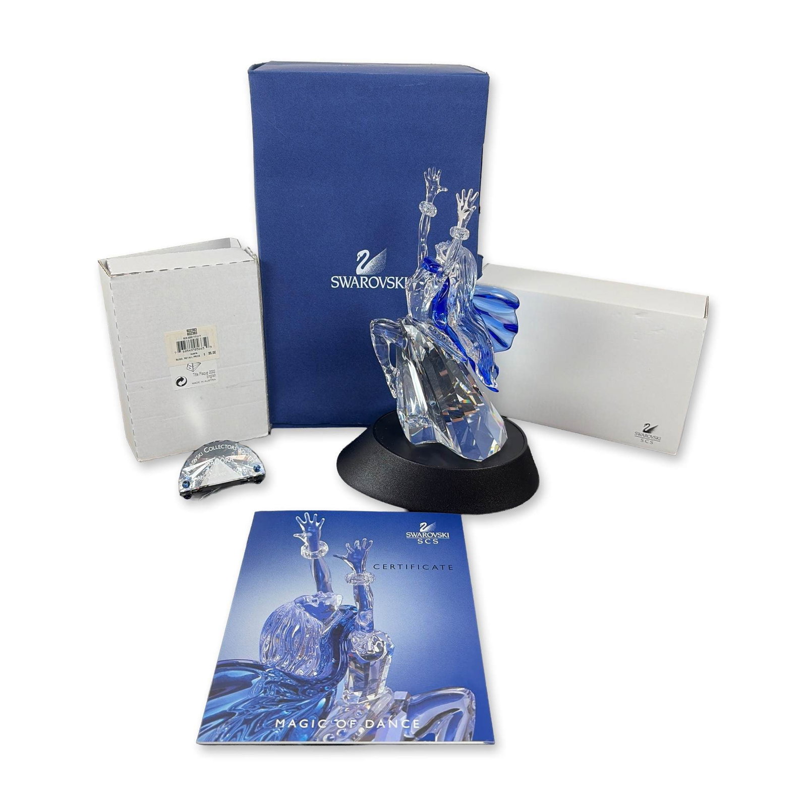 3pc Swarovski 2002 SCS Isadora Crystal Figurine with Stand and Plaque (1 of 5)