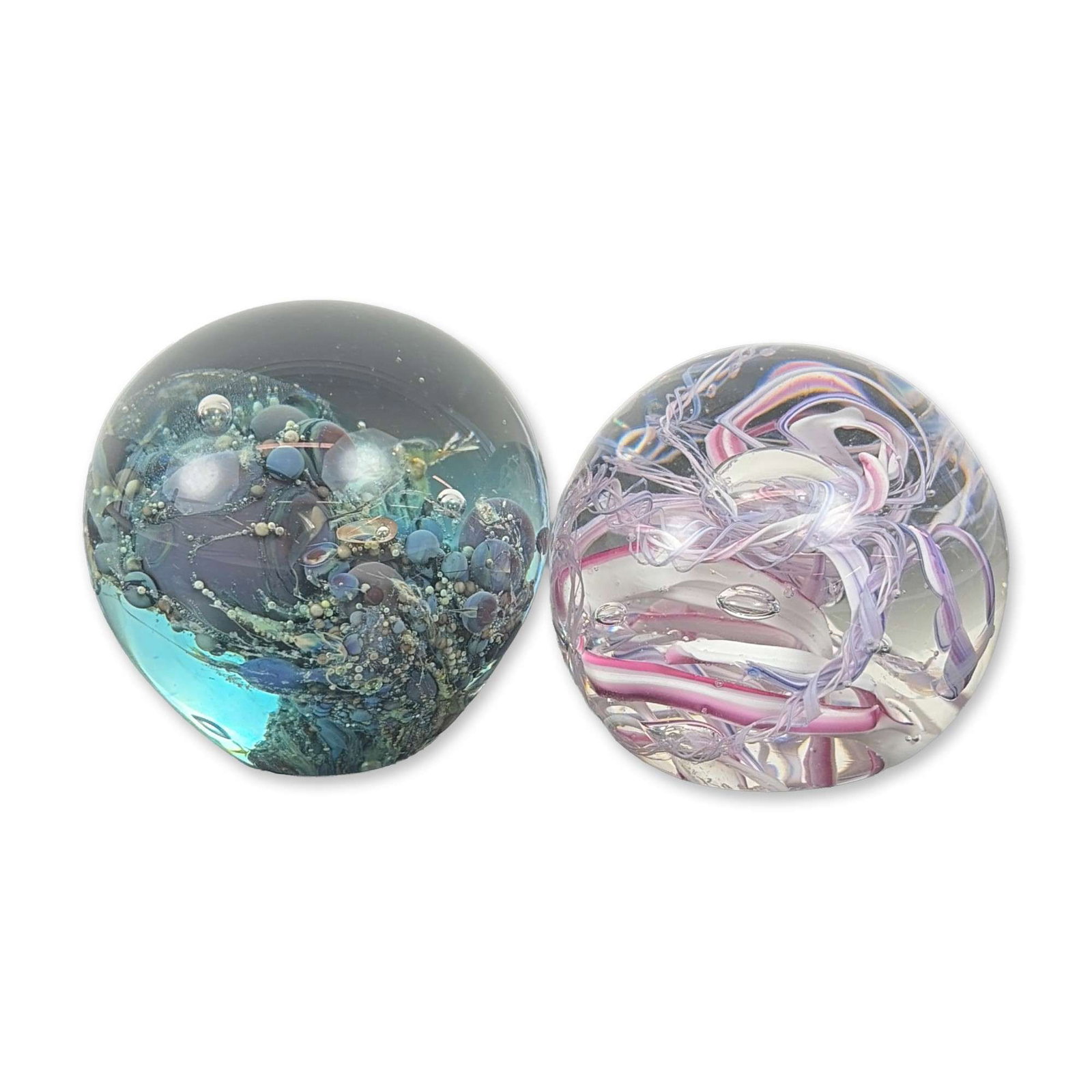 Two American Studio Art Glass Paperweights by Karo and Donna Fein (1 of 4)