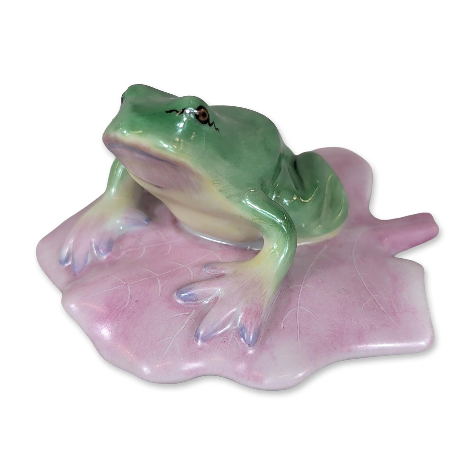 Herend Hungarian Porcelain Frog on Pink Leaf (1 of 3)