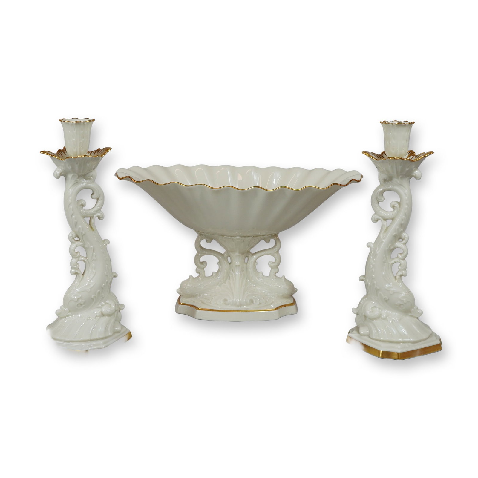 3pc Lenox Aquarius Porcelain Centerpiece Set (1 of 4)