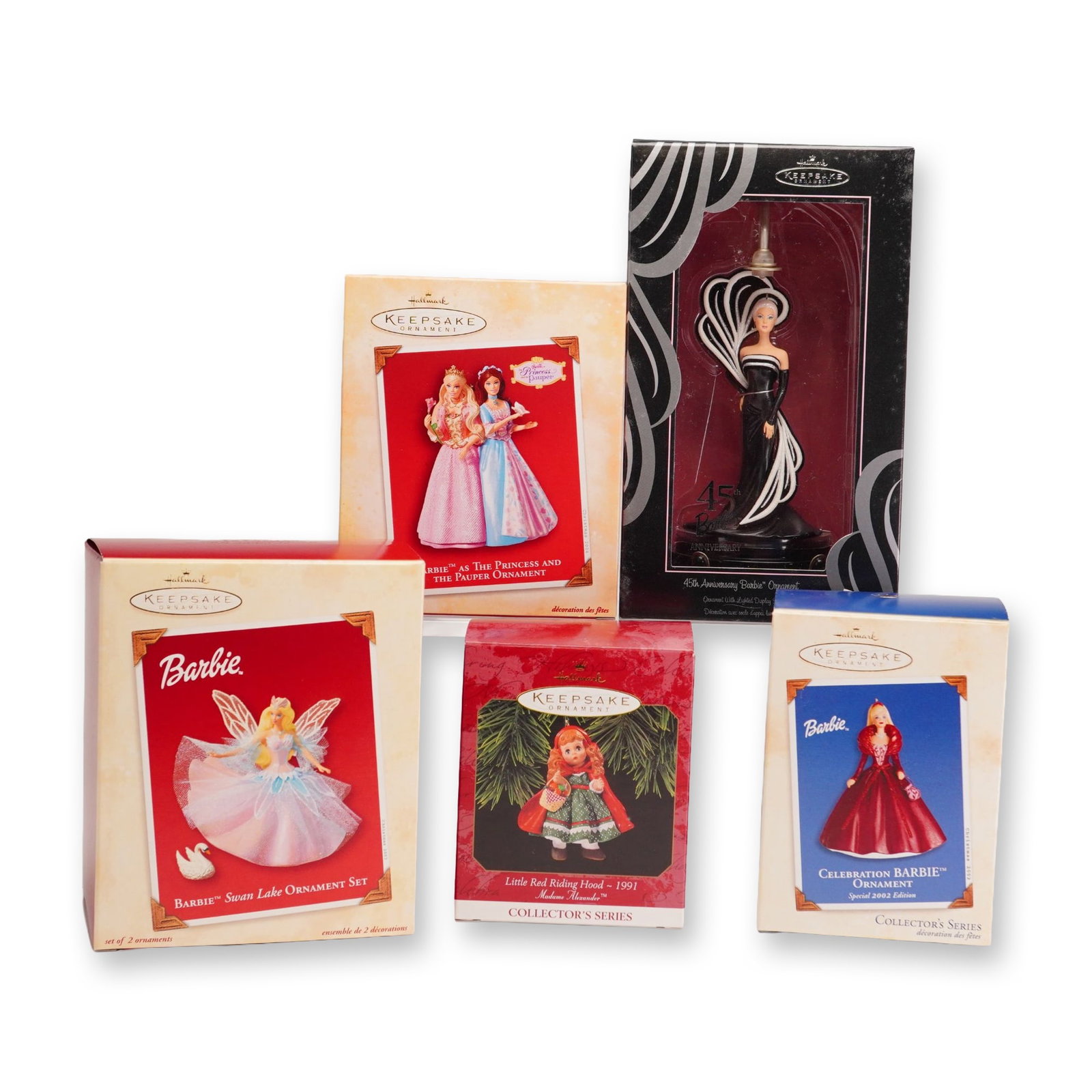 5pc Hallmark Keepsake Barbie and Madame Alexander Ornaments (1 of 3)