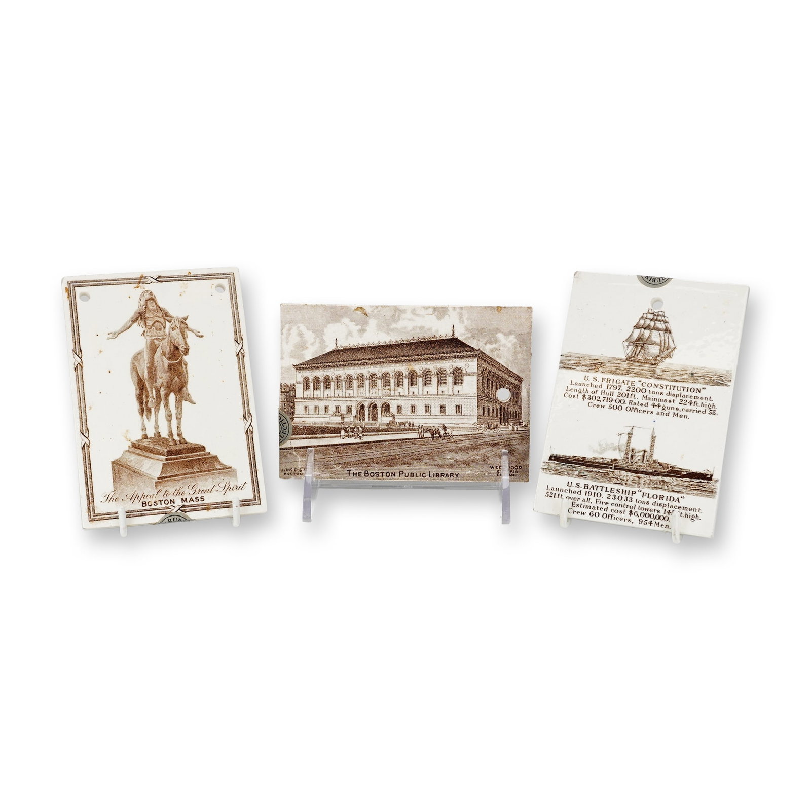 A Trio of Wedgwood Transfer-Printed Calendar Tiles for Jones McDuffee and Stratton (1 of 3)
