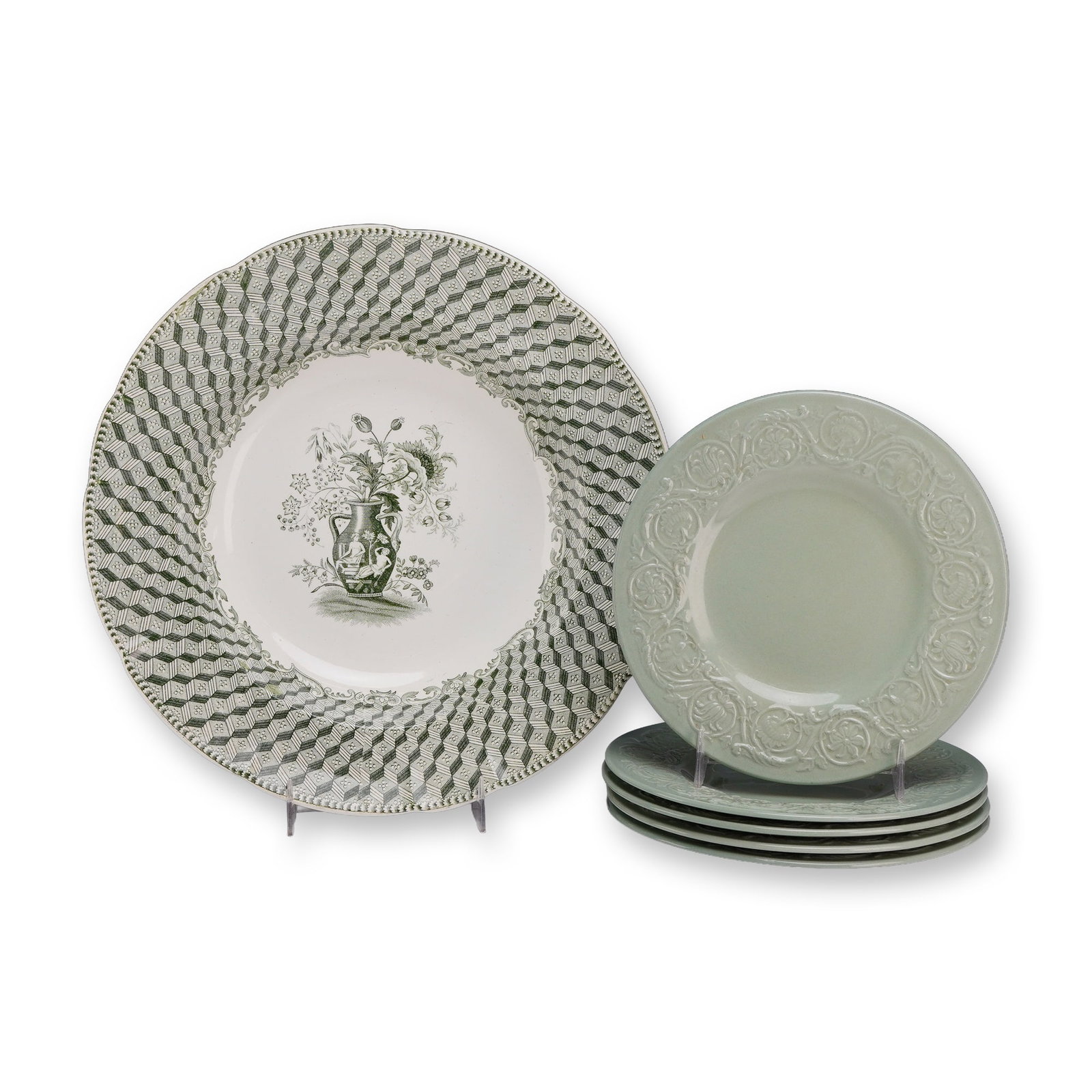 6pc Collection of English Ceramics Including a Copeland and Garrett Portland Vase Pattern Bowl and (1 of 3)
