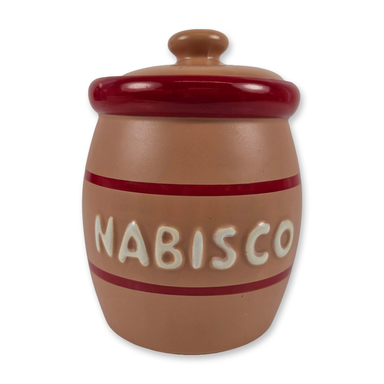 McCoy Ceramic Barrel Cookie Jar, Nabisco (1 of 4)