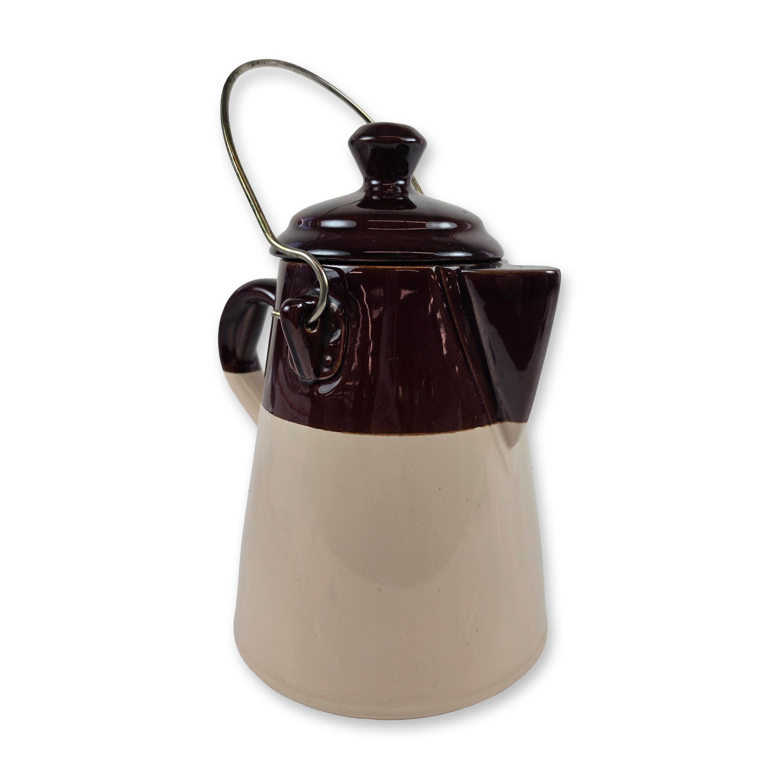 McCoy Ceramic Two-Tone Chuck Wagon Coffee Pot Jug (1 of 4)