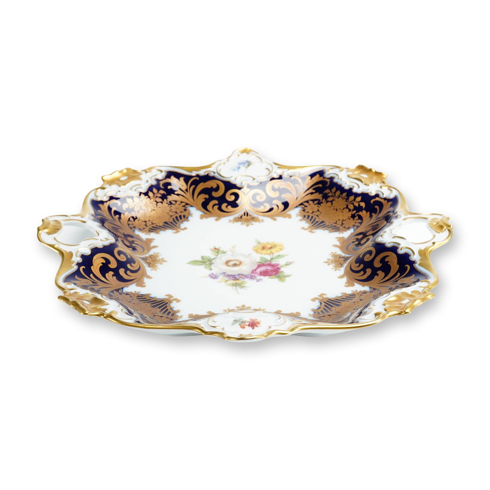 Kaiser German Cobalt Porcelain Handled Serving Dish (1 of 4)