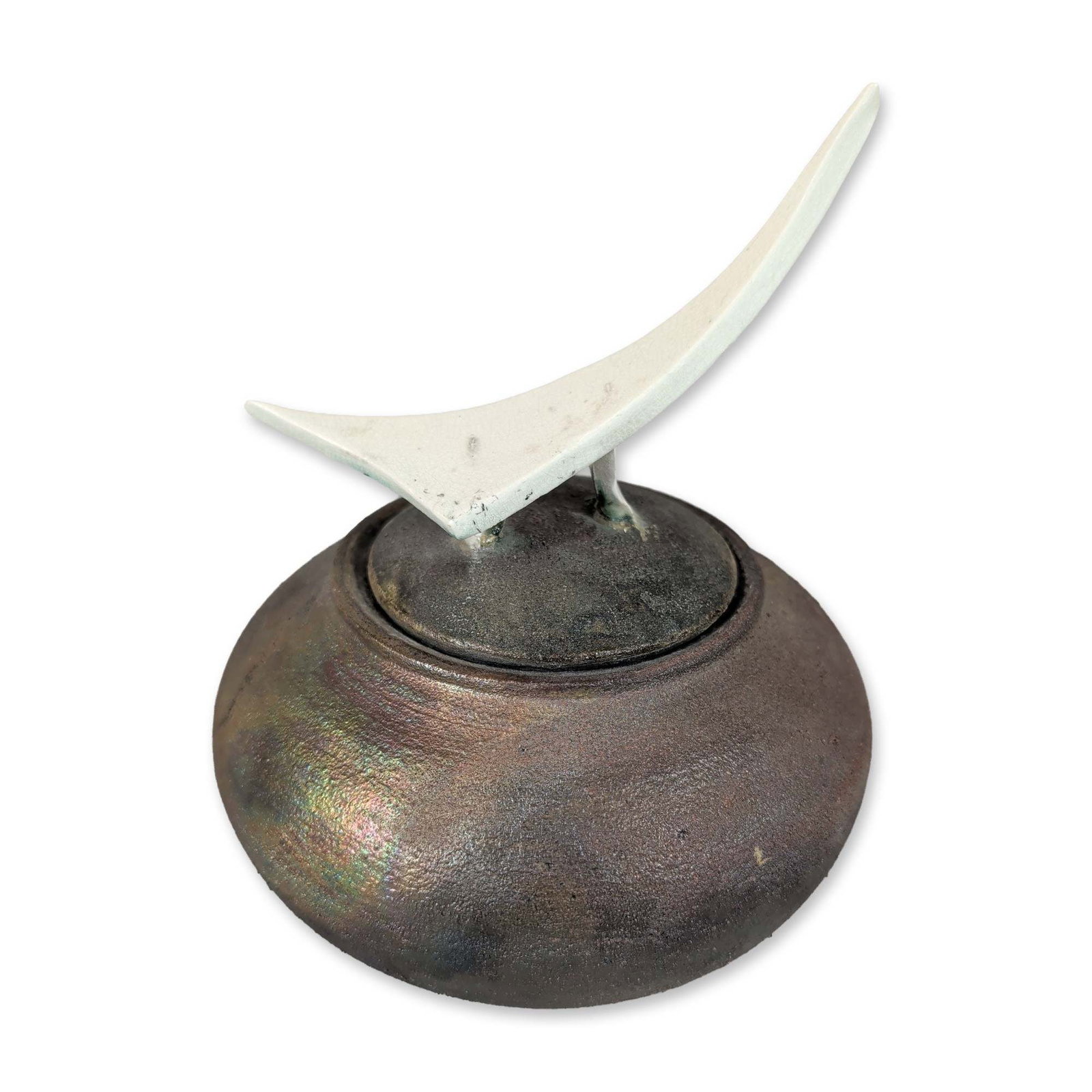 Studio Art Pottery Signed Lidded Vessel (1 of 4)