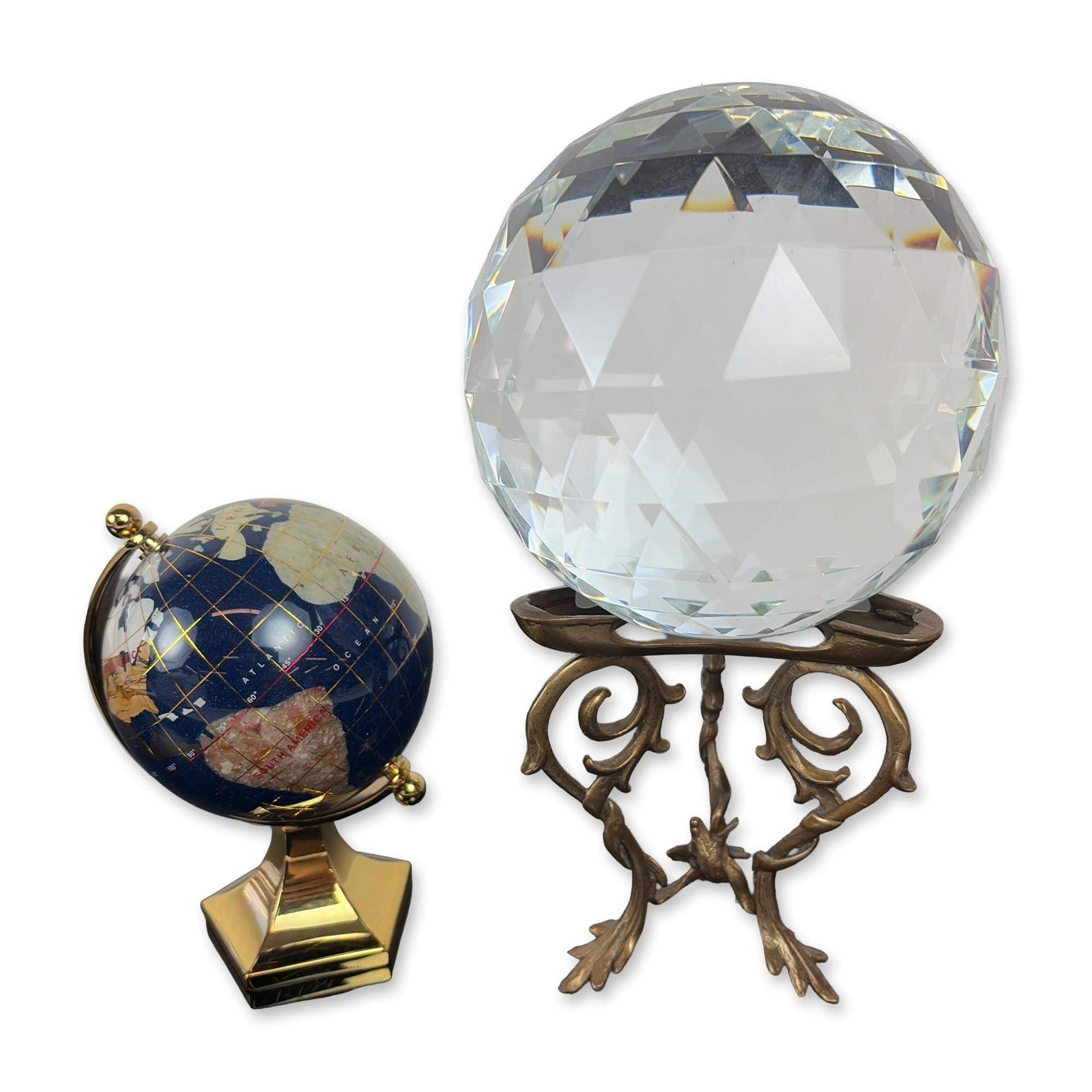 2pc Crystal and Gemstone Decorative Desk Globes (1 of 4)