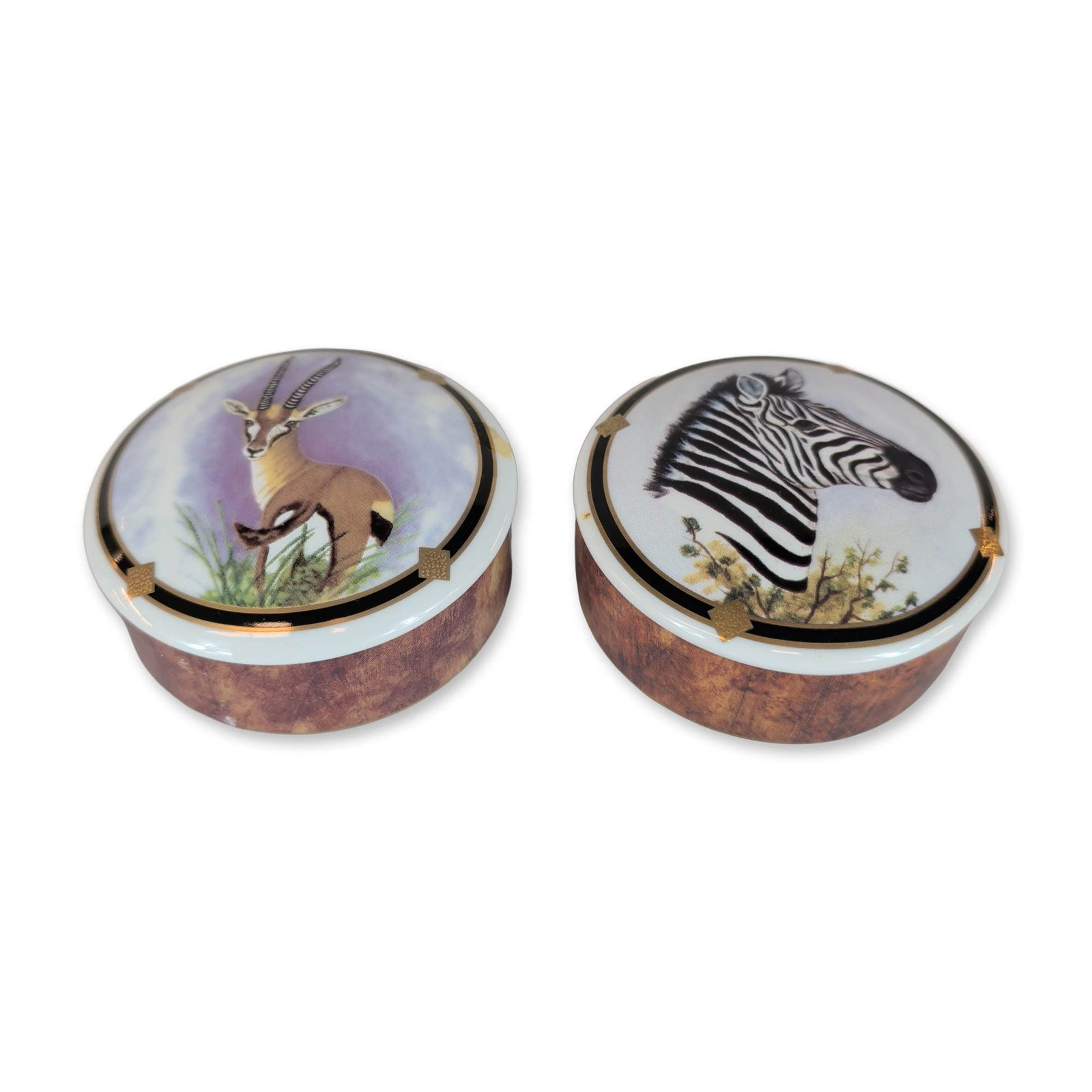 Two Lynn Chase African Portraits Porcelain Trinket Boxes (1 of 3)